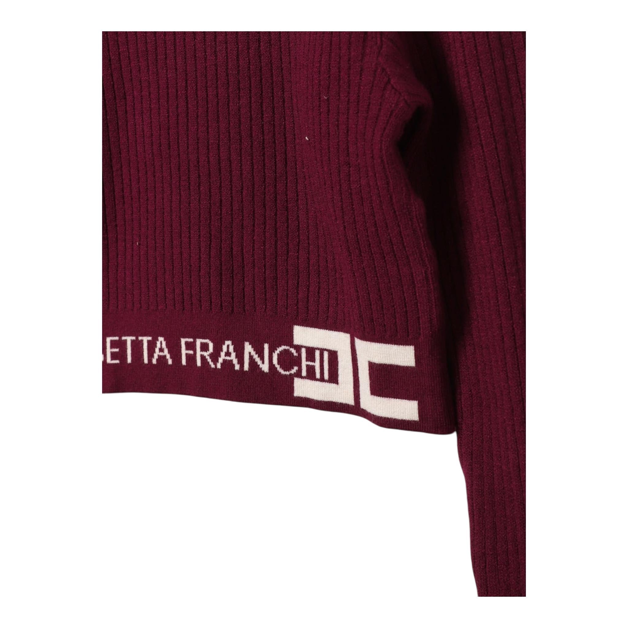 ELISABETTA FRANCHI maglia mezzo collo tinta unita con logo Bordeaux per Bambina EFMA152 BORDEAUX ELISABETTA FRANCHI