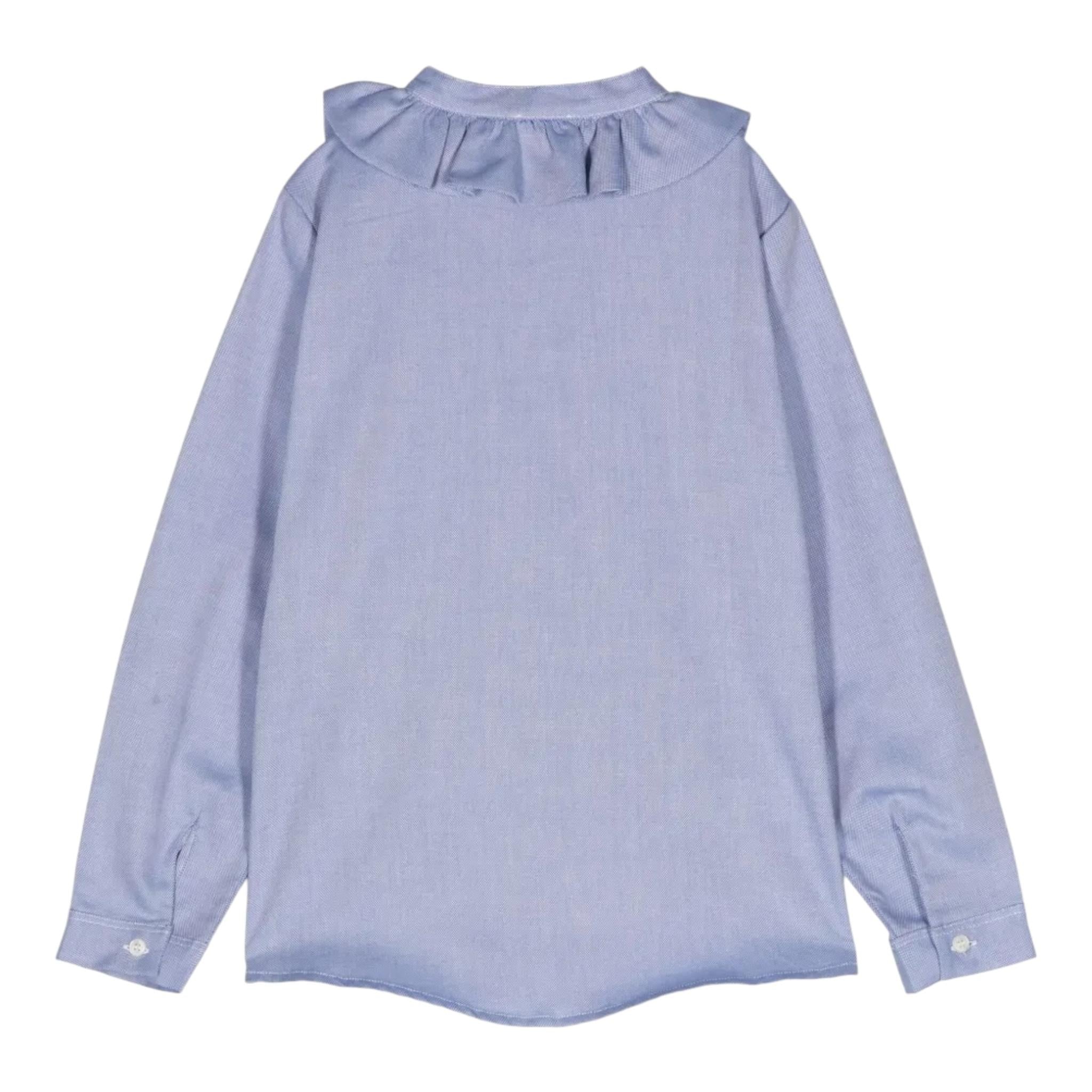 IL GUFO camicia manica lunga con colletto rouches Azzurro per Neonata A24CL239C0052N AZZURRO IL GUFO