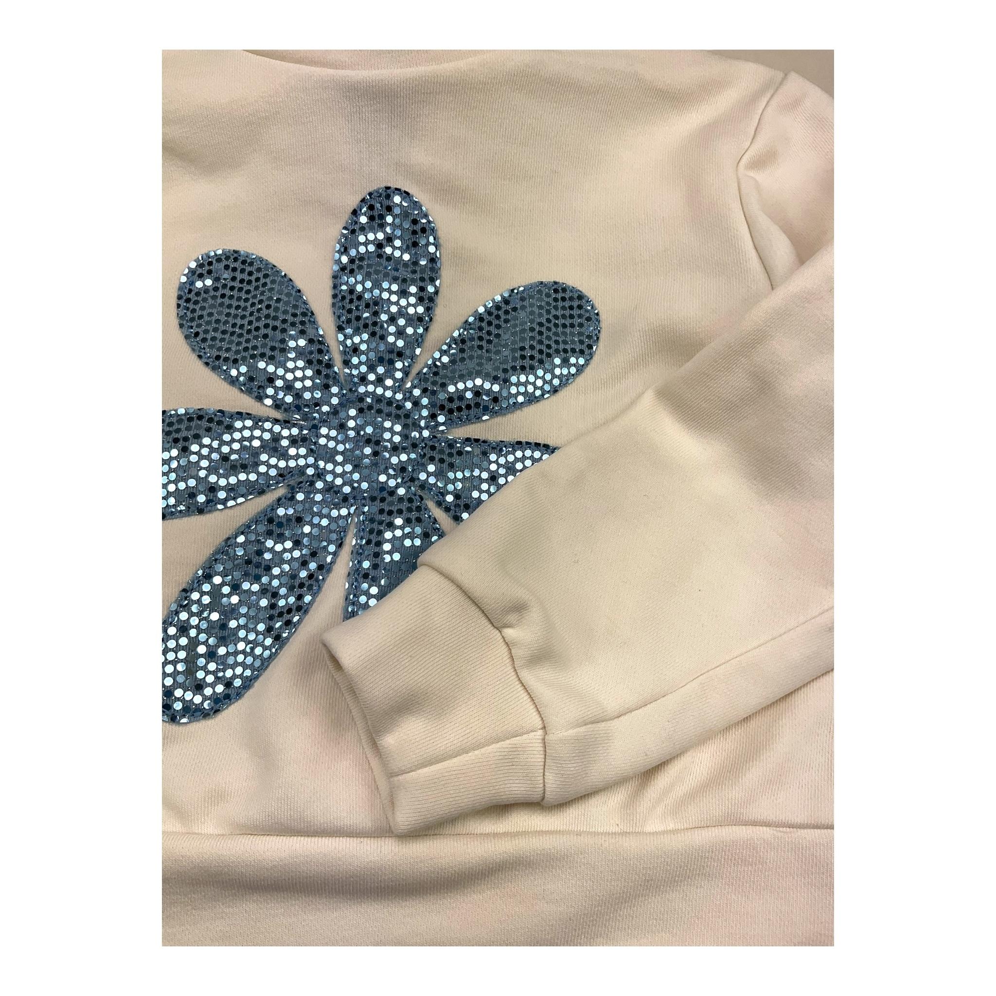 MISS GRANT completo 2 pezzi felpa-gonna bicolore Panna/azzurro per Bambina MG1201 PANNA/AZZURRO MISS GRANT