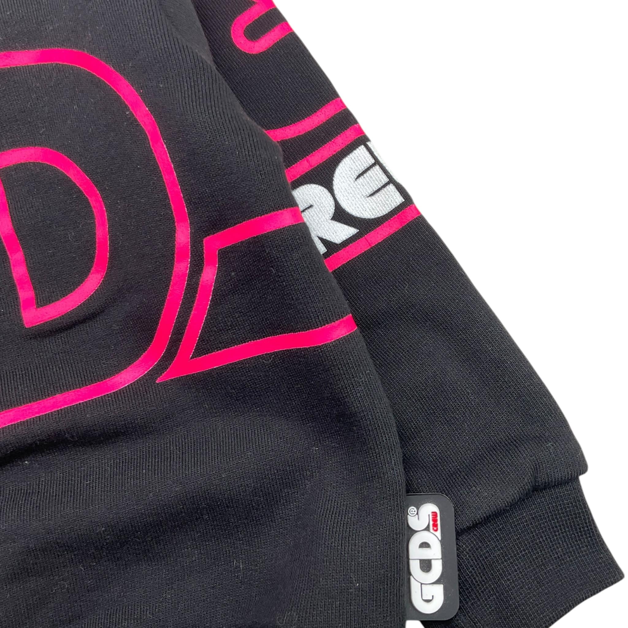 GCDS felpa tinta unita girocollo con stampa Nero per Neonata 028773 NERO GCDS