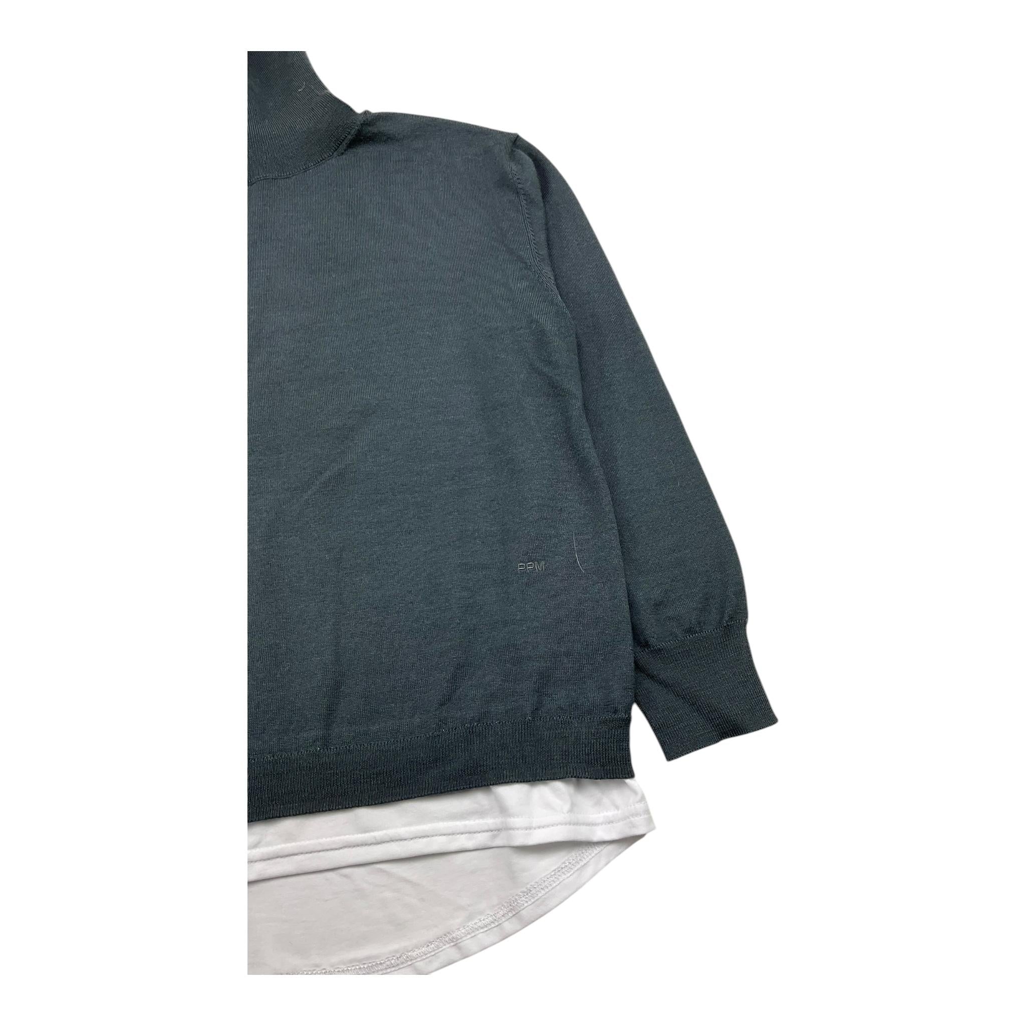 PAOLO PECORA maglia collo alto tinta unita con finta t-shirt Grigio per Bambino PP4087 GRIGIO PAOLO PECORA