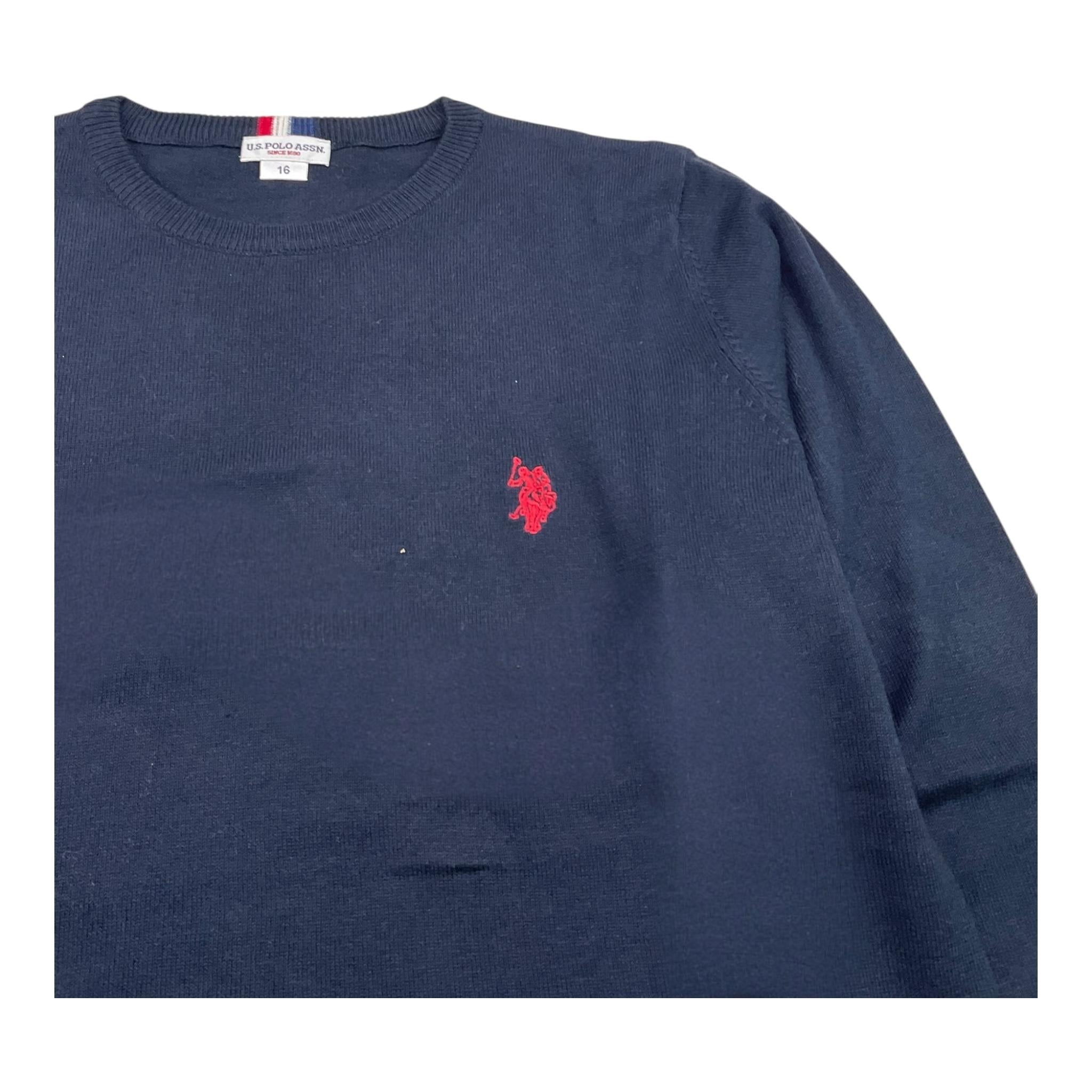 U.S. POLO maglia girocollo tinta unita Blu per Bambino 57366509 BLU U.S. POLO
