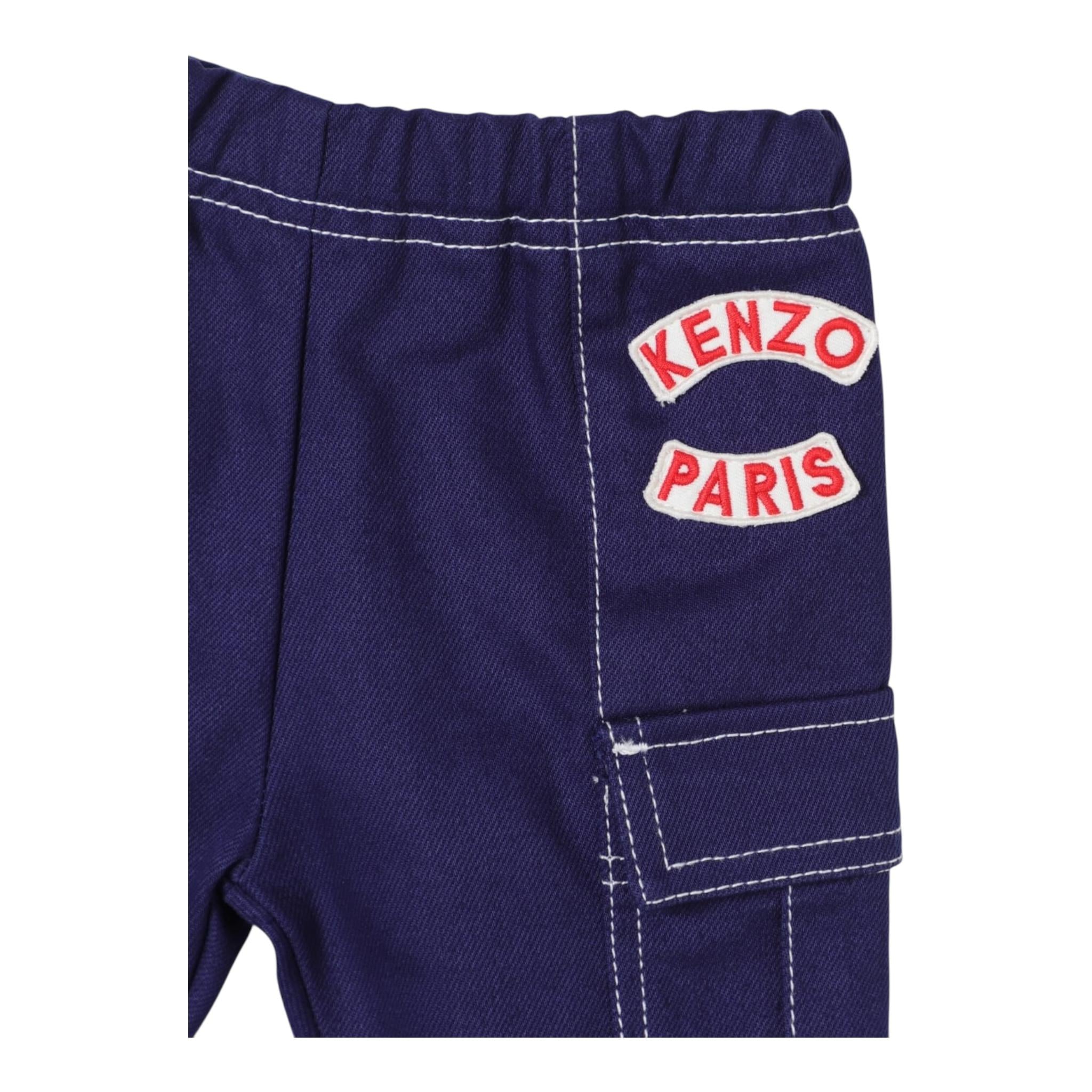 KENZO jeans tinta unita con stampa Blu per Bambino K60512 BLU KENZO