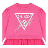 GUESS abito tinta unita girocollo con tulle Fuxia per Bambina K4YK09KB8R0 FUXIA GUESS