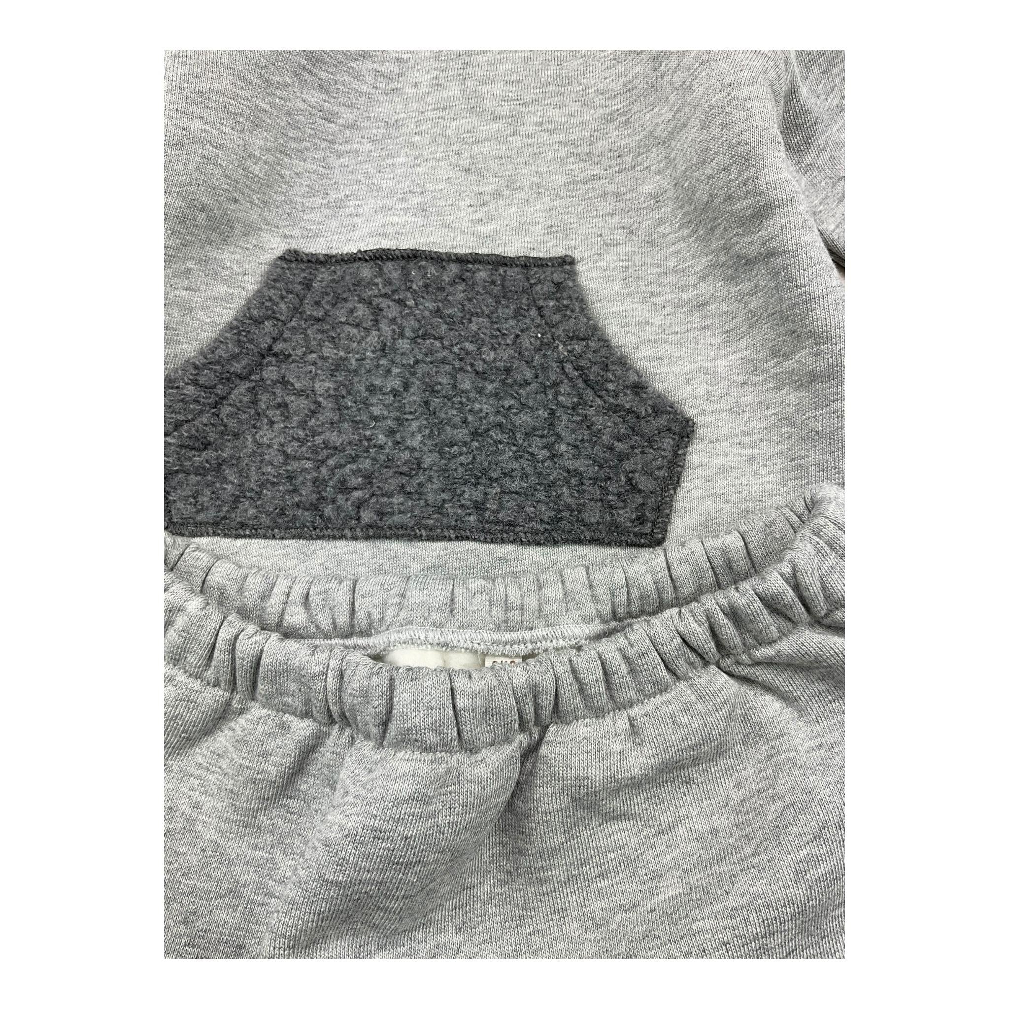 TEDDY E MINOU completo 2 pezzi felpa-pantalone tinta unita Grigio per Neonato I24CP056M0131 GRIGIO TEDDY E MINOU