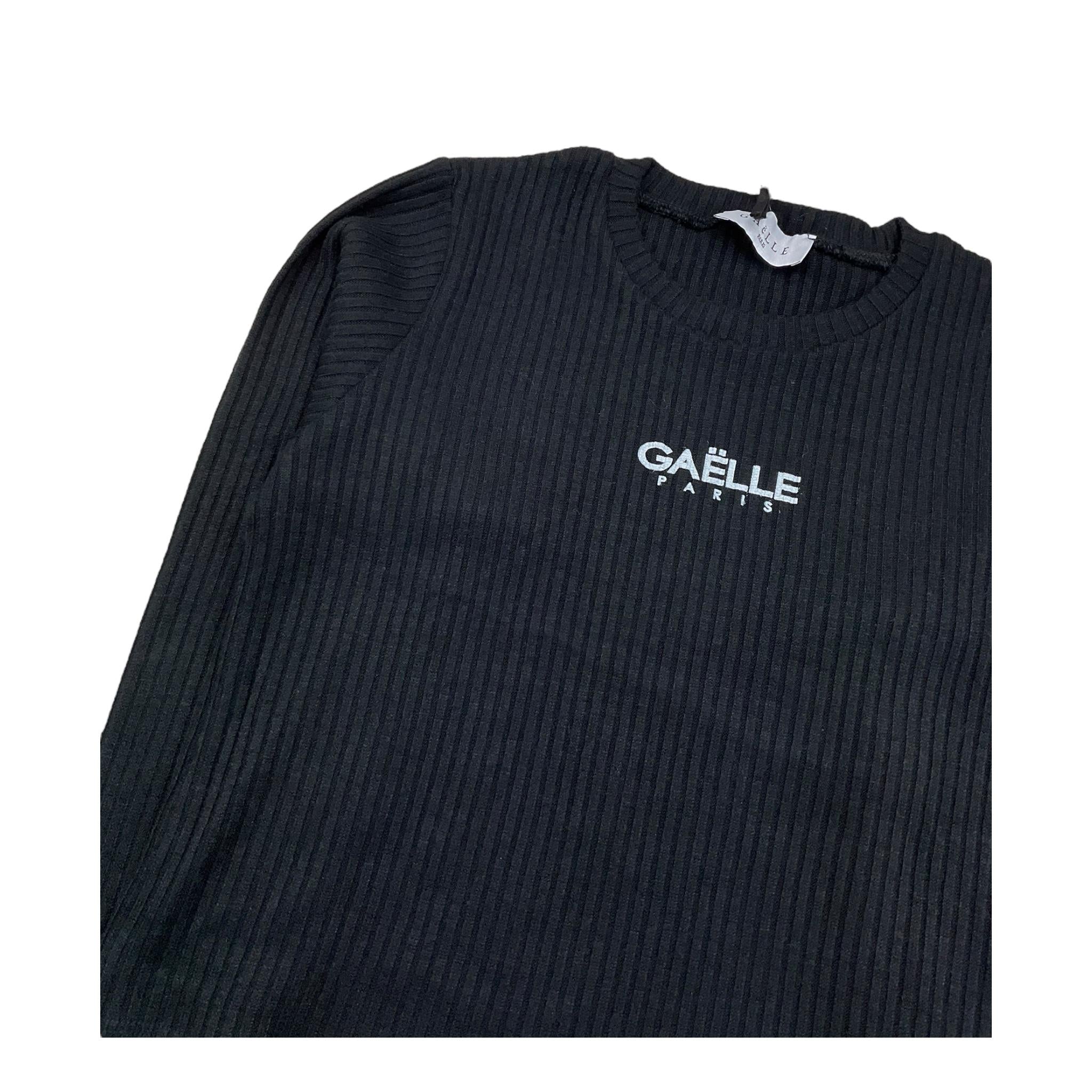 GAELLE shirt girocollo tinta unita con stampa logo Nero per Bambina 2741MY00345 NERO GAELLE