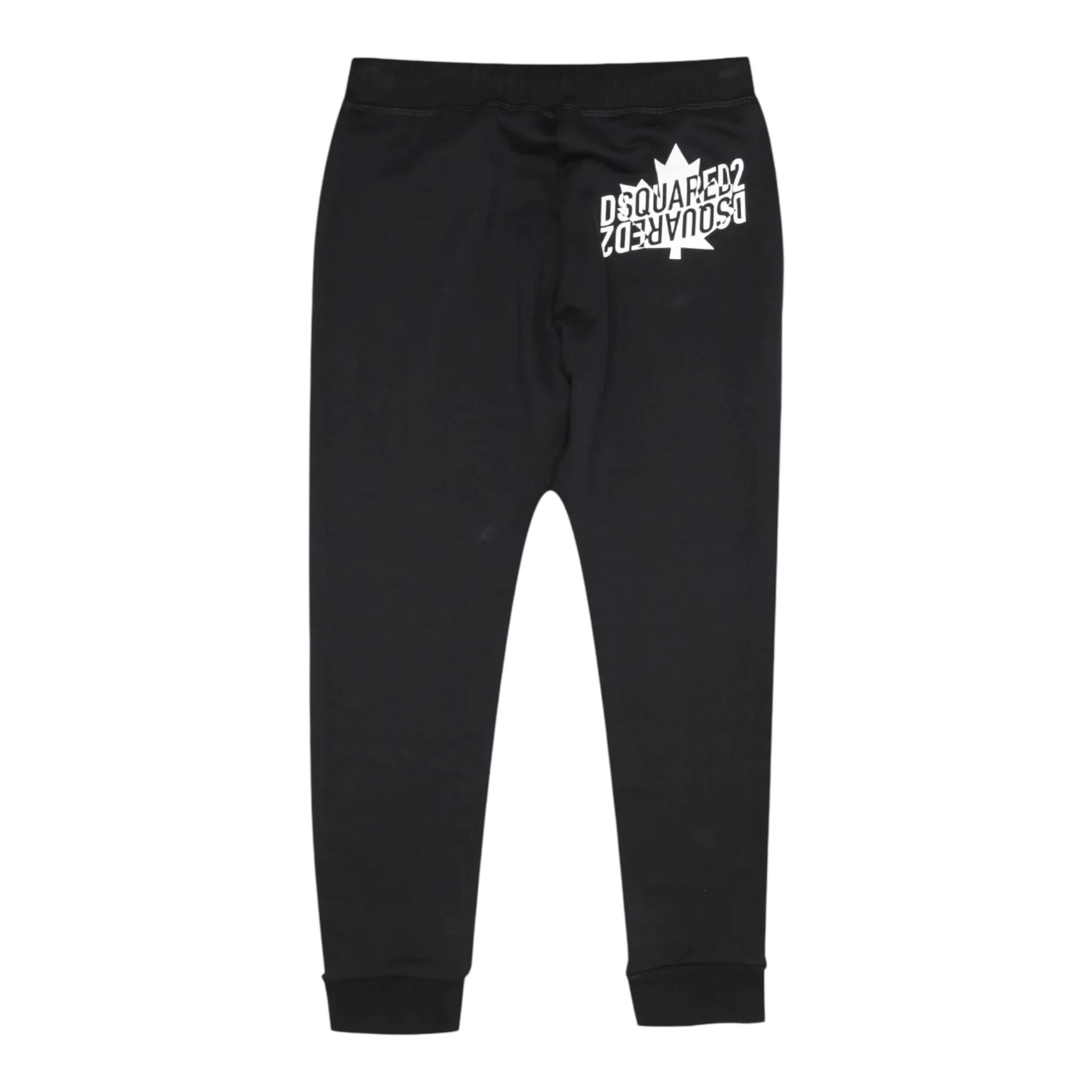 DSQUARED2 pantalone tuta tinta unita con logo Nero per Neonato DQ1801 NERO DSQUARED2