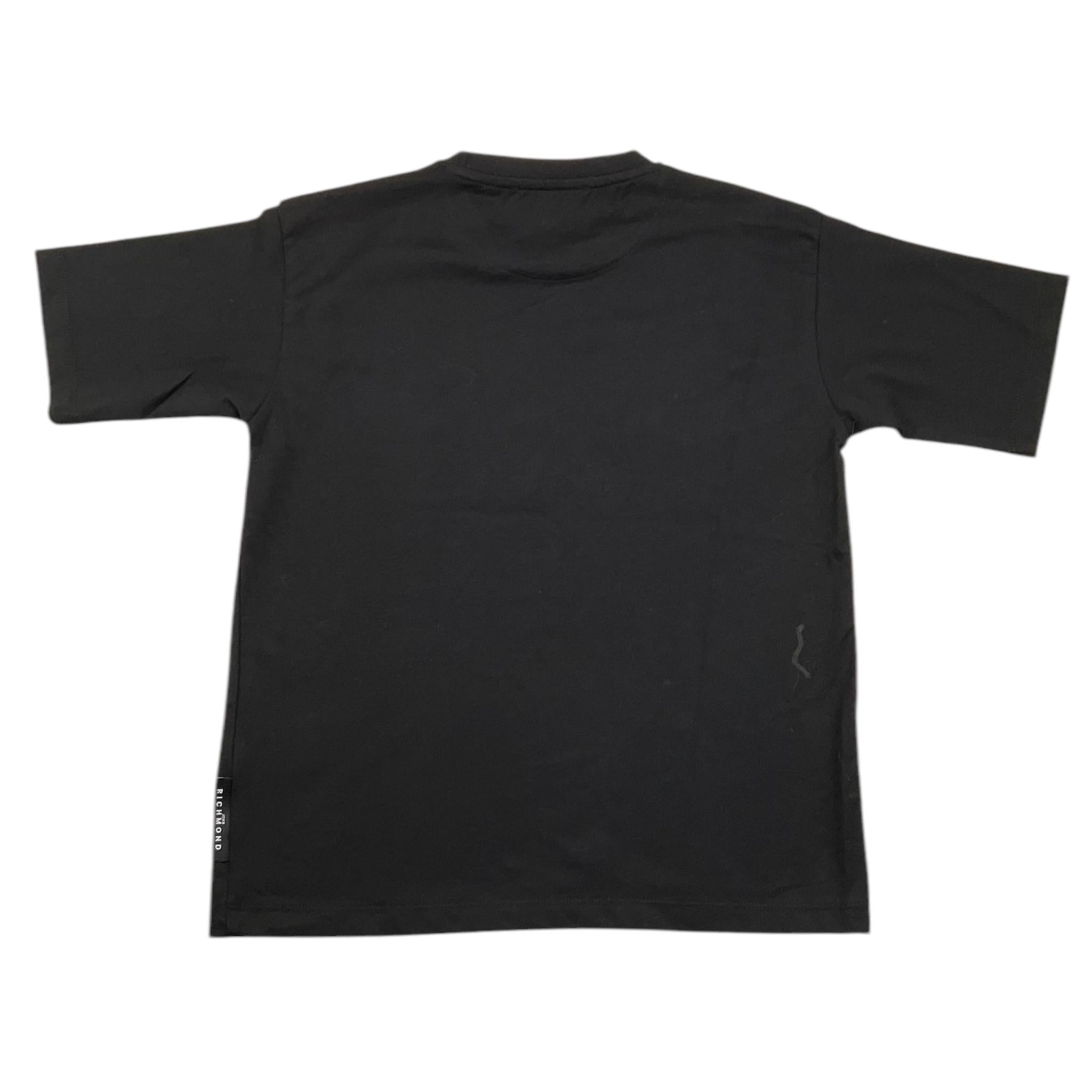 JOHN RICHMOND t-shirt girocollo tinta unita con logo Nero per Bambino RGA25037TS NERO JOHN RICHMOND