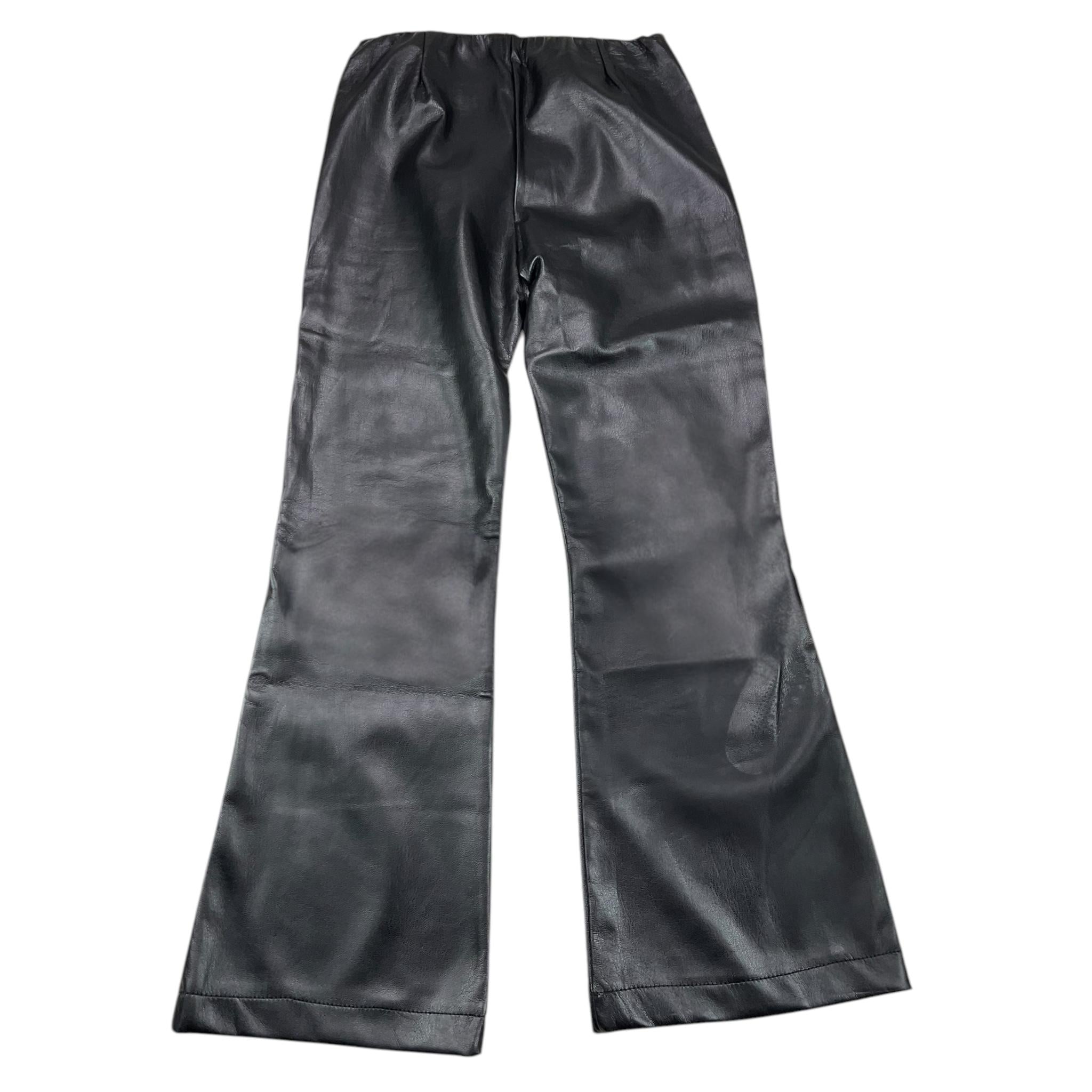 NAIDA pantalone in ecopelle tinta unita modello zampa Nero per Bambina NAPA235 NERO NAIDA