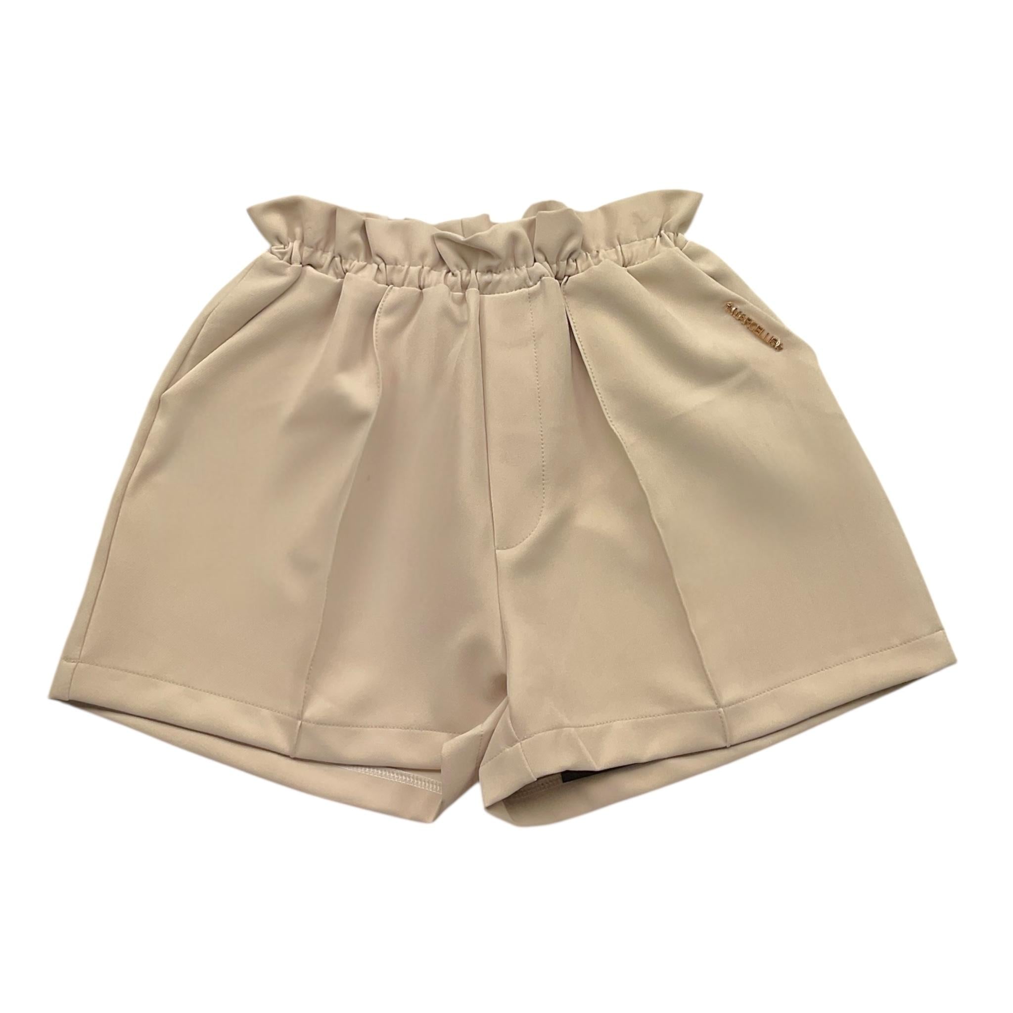MARC ELLIS short tinta unita con elastico in vita Beige per Bambina JMJSO00161 BEIGE MARC ELLIS