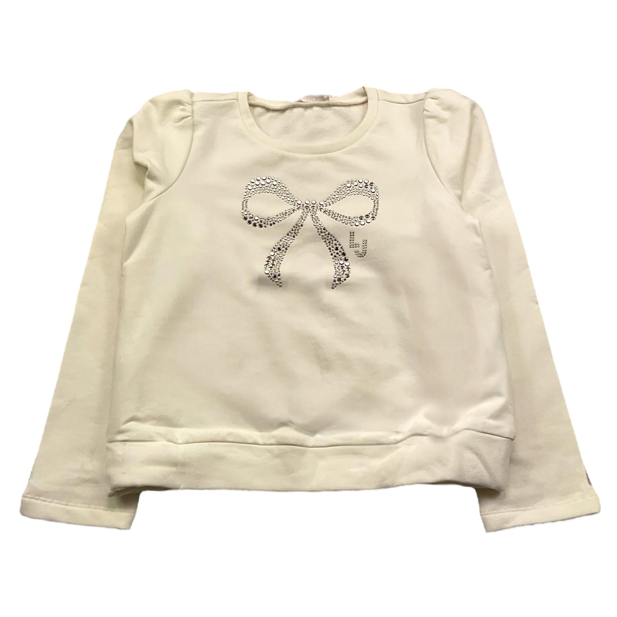 LIU JO felpa chiusa girocollo tnta unita con brillantini Panna per Bambina KF4108XX PANNA LIU JO