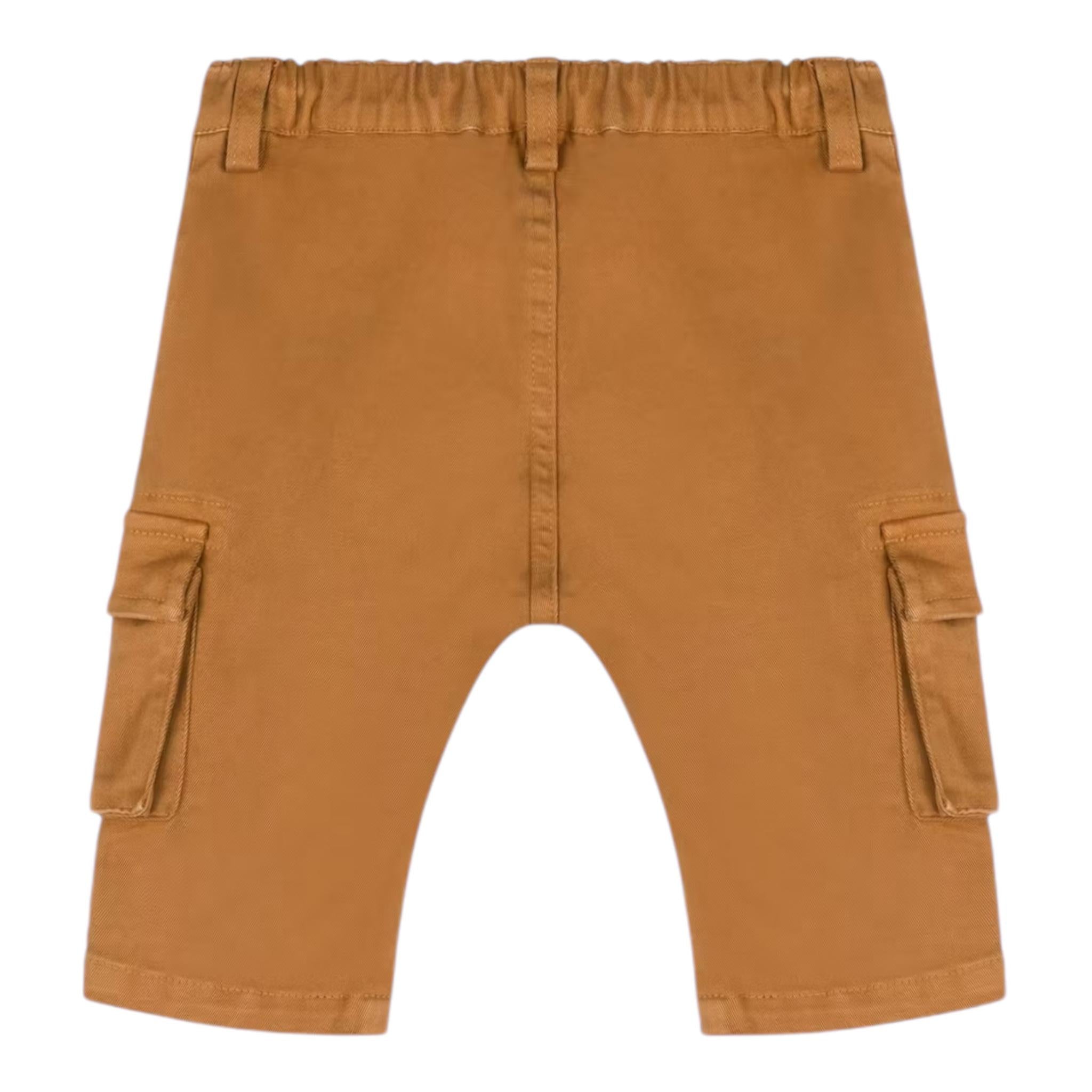 MOSCHINO pantalone tinta unita con elastico in vita Marrone per Neonato MUP055 MARRONE MOSCHINO