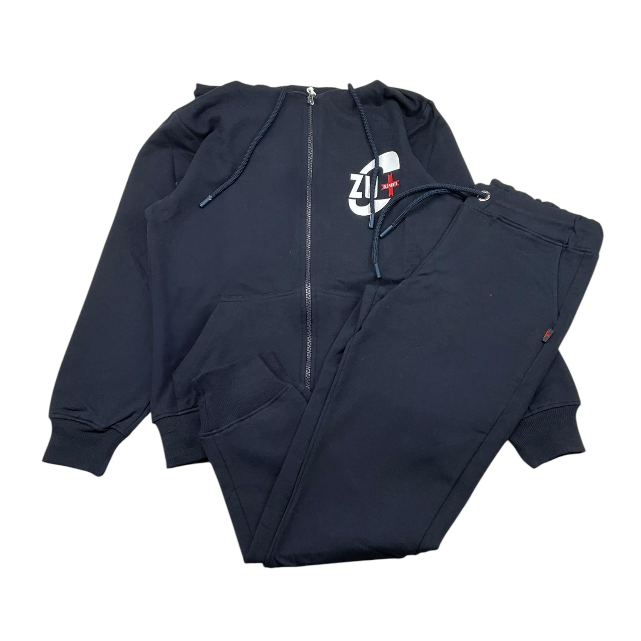 ZU+ELEMENTS completo 2pz felpa-pantalone tinta unita Blu per Bambino ZU1716 BLU ZU+ELEMENTS