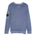 C.P. COMPANY maglia girocollo tinta unita con logo Blu per Bambino CUW009 BLU C.P. COMPANY