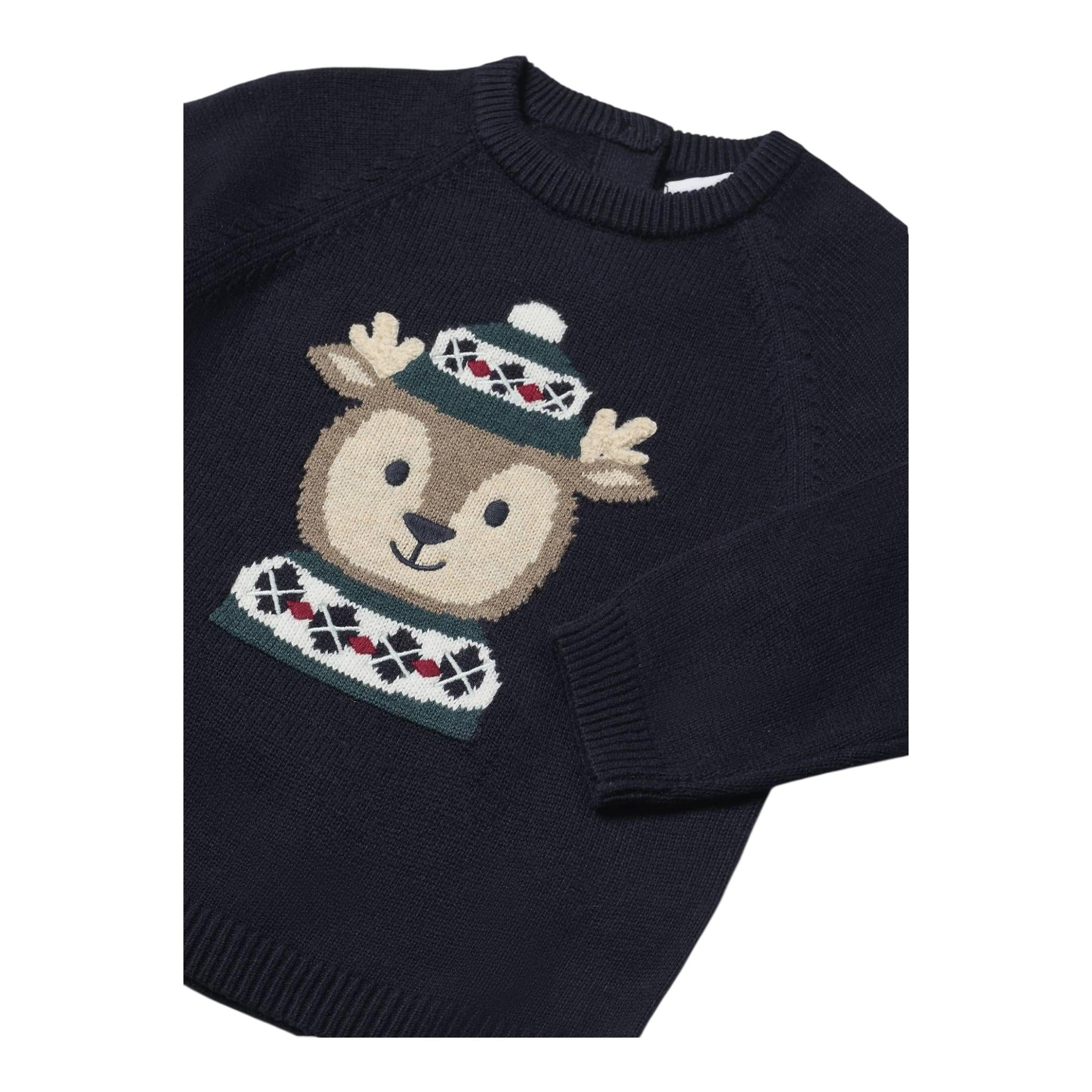 MAYORAL maglia tinta unita girocollo con stampa Blu per Neonato 231074 BLU MAYORAL