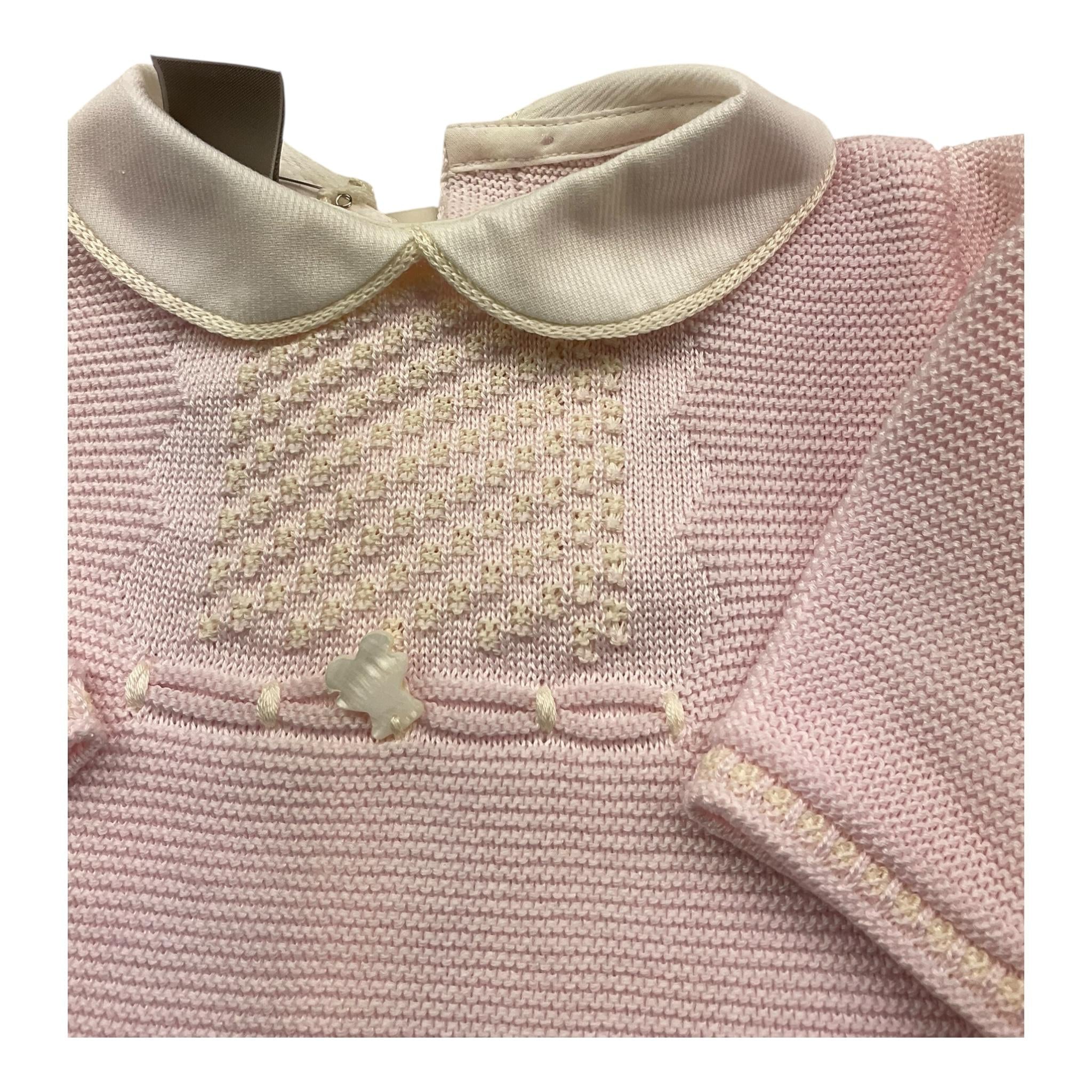 MARLU' tutina tinta unita con collett in contrasto Rosa per Neonata ES5410 ROSA MARLU'