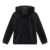 GUESS felpa chiusa cn cappuccio tinta unita in ciniglia Nero per Bambina J4Q27KBXI2 NERO GUESS
