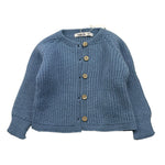 BABIDU cardigan tinta unita con bottoni in contrasto Azzurro per Neonato 60682 AZZURRO BABIDU