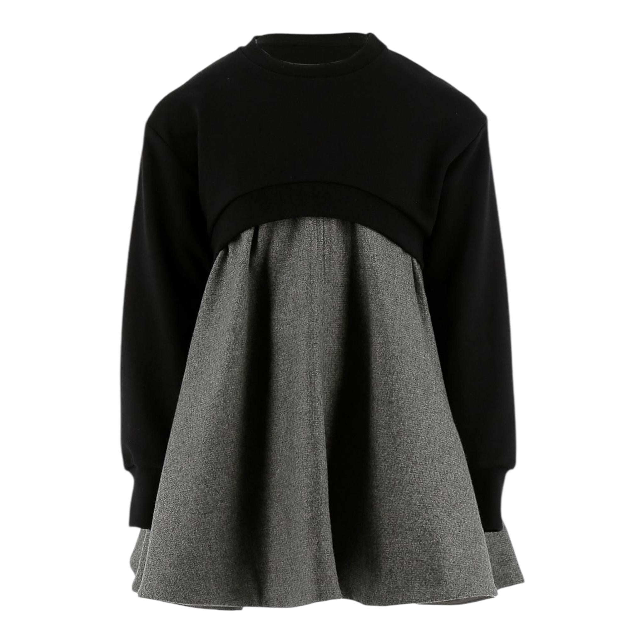 ELISABETTA FRANCHI abito giromanica tinta unita con felpa Nero/grigio per Bambina EFAB54 NERO/GRIGIO ELISABETTA FRANCHI