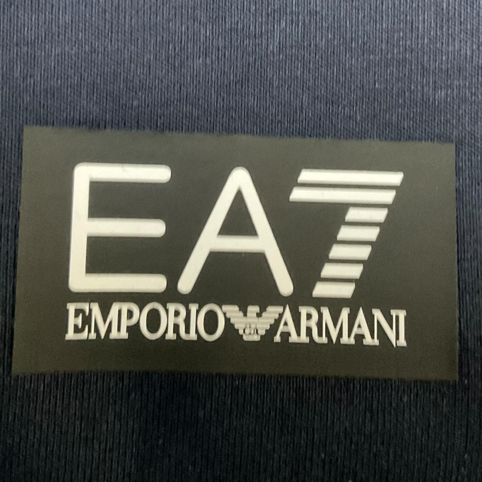 EMPORIO ARMANI felpa tinta unita con cappuccio e con stampa Blu per Bambino 6DBM67 BLU EMPORIO ARMANI