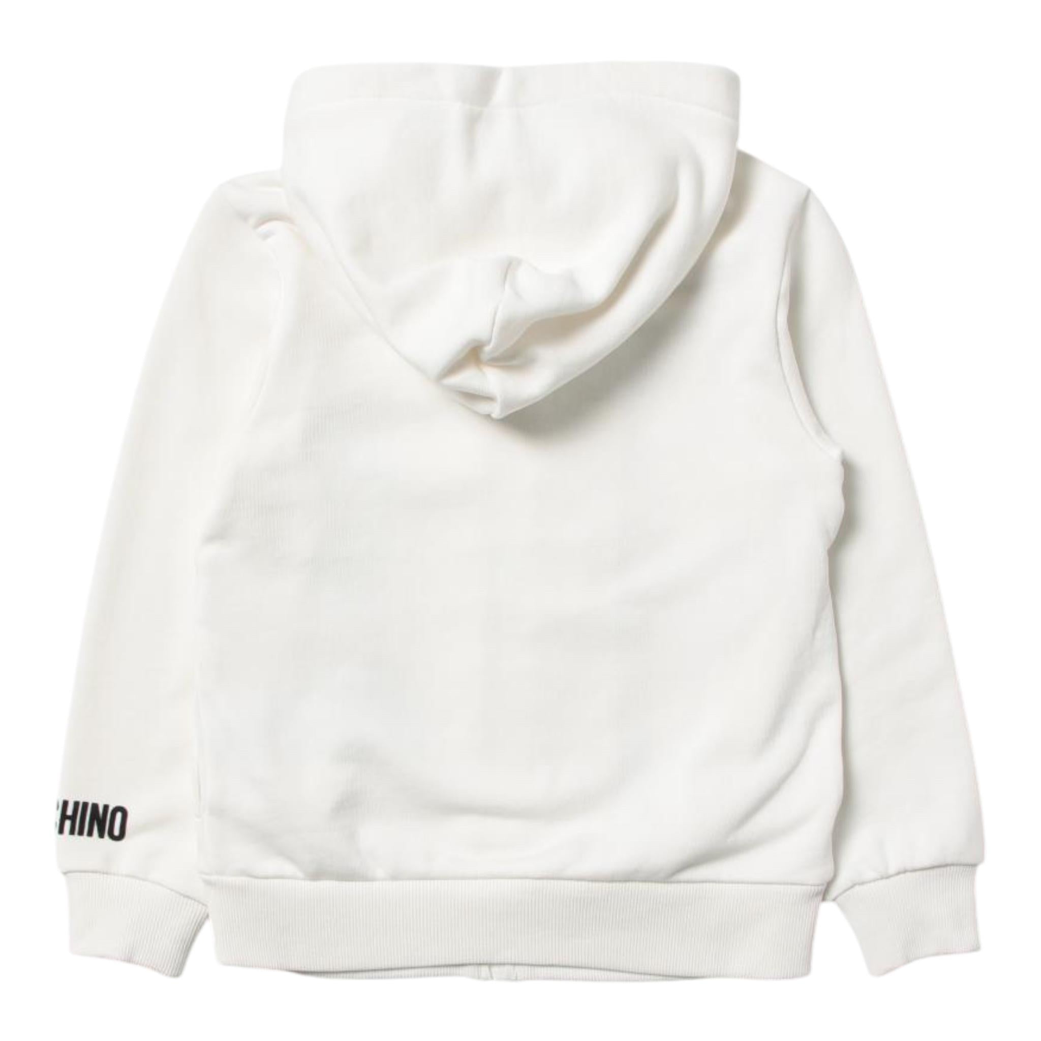 MOSCHINO felpa tinta unita con cappuccio e stampa Bianco per Bambina HDF063X BIANCO MOSCHINO