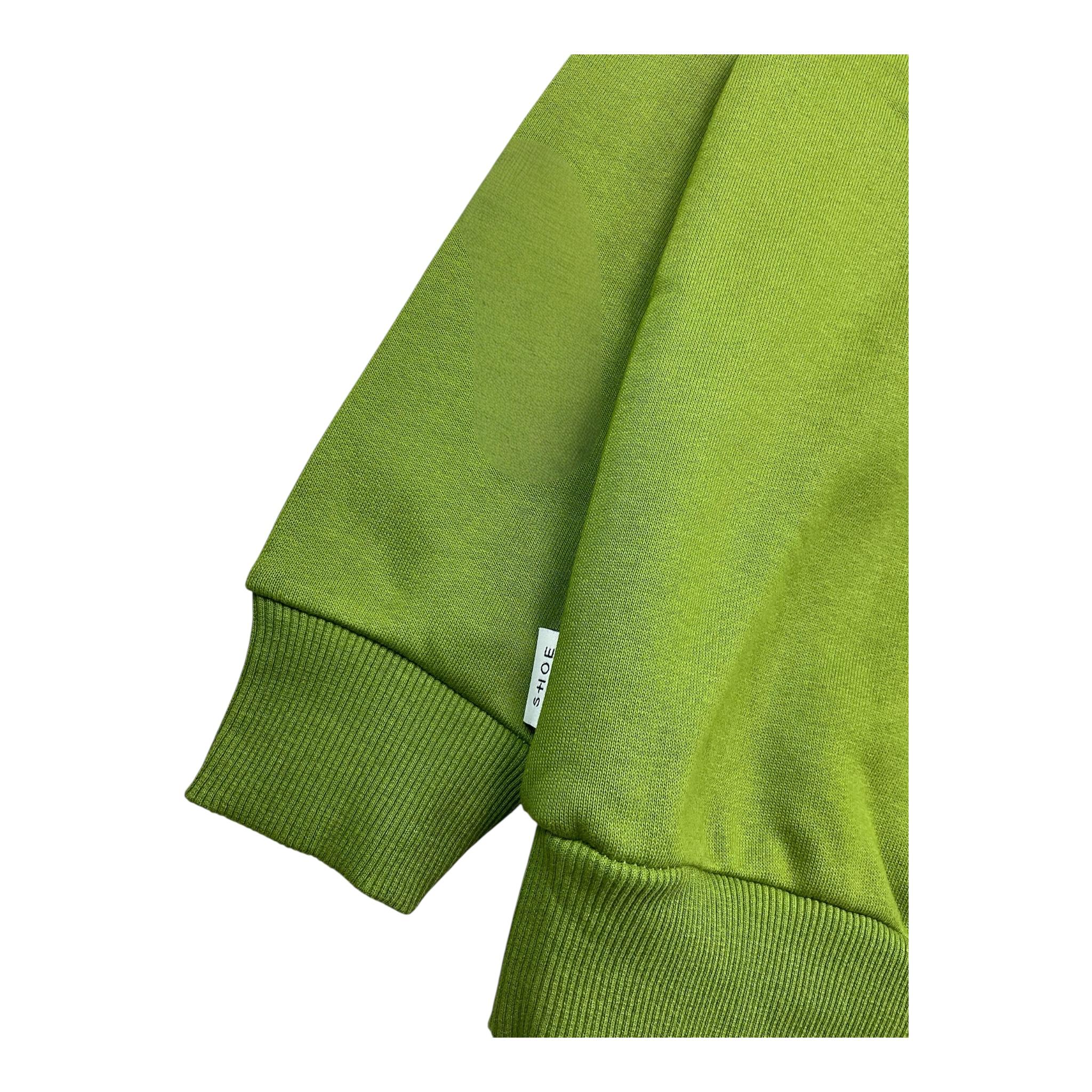 SHOE felpa chiusa girocollo tinta unita con stampa in contrasto Verde per Bambino GARY0423 VERDE SHOE