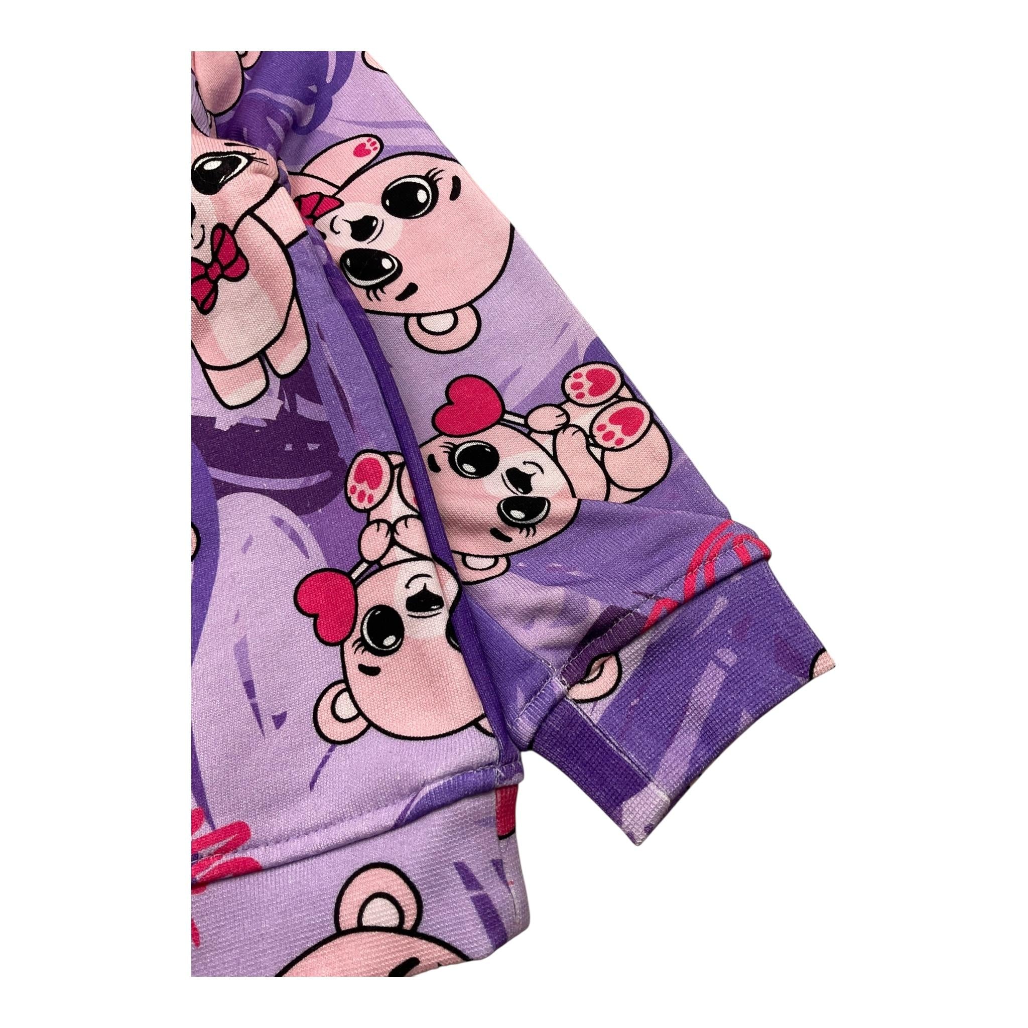 MOUSSE felpa girocollo tinta unita con stampa orsi Viola per Neonata BEARINLOVE VIOLA MOUSSE