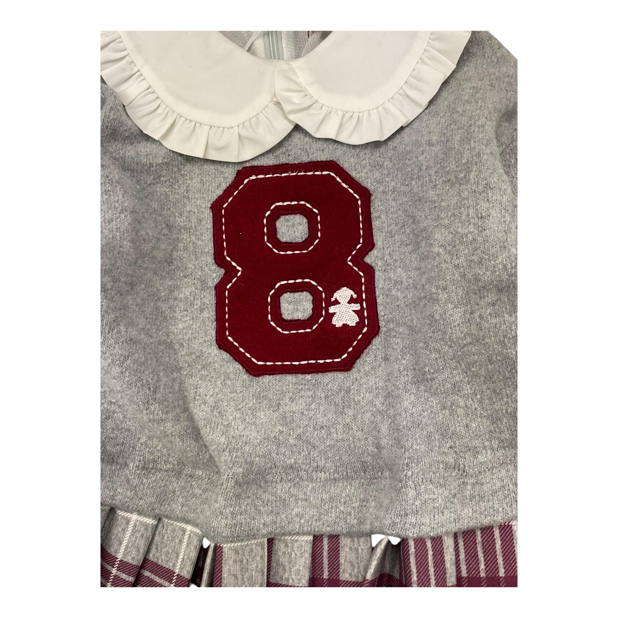 LE BEBE' abito tinta unita con fantasia a righe Grigio per Neonata LBG6080 GRIGIO LE BEBE'