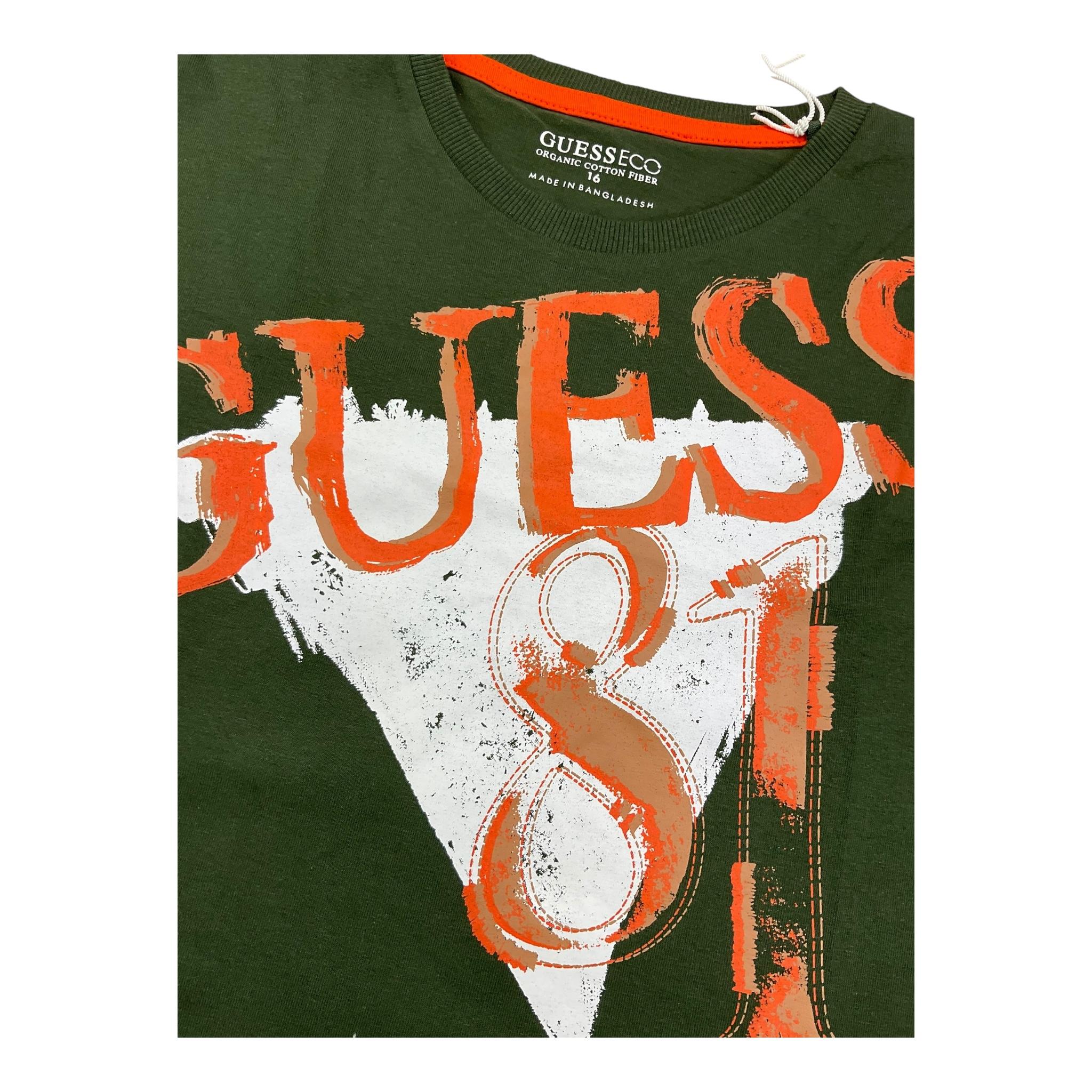 GUESS shirt girocollo tinta unita con stampa Verde per Bambino L4BI03I3Z14 VERDE GUESS