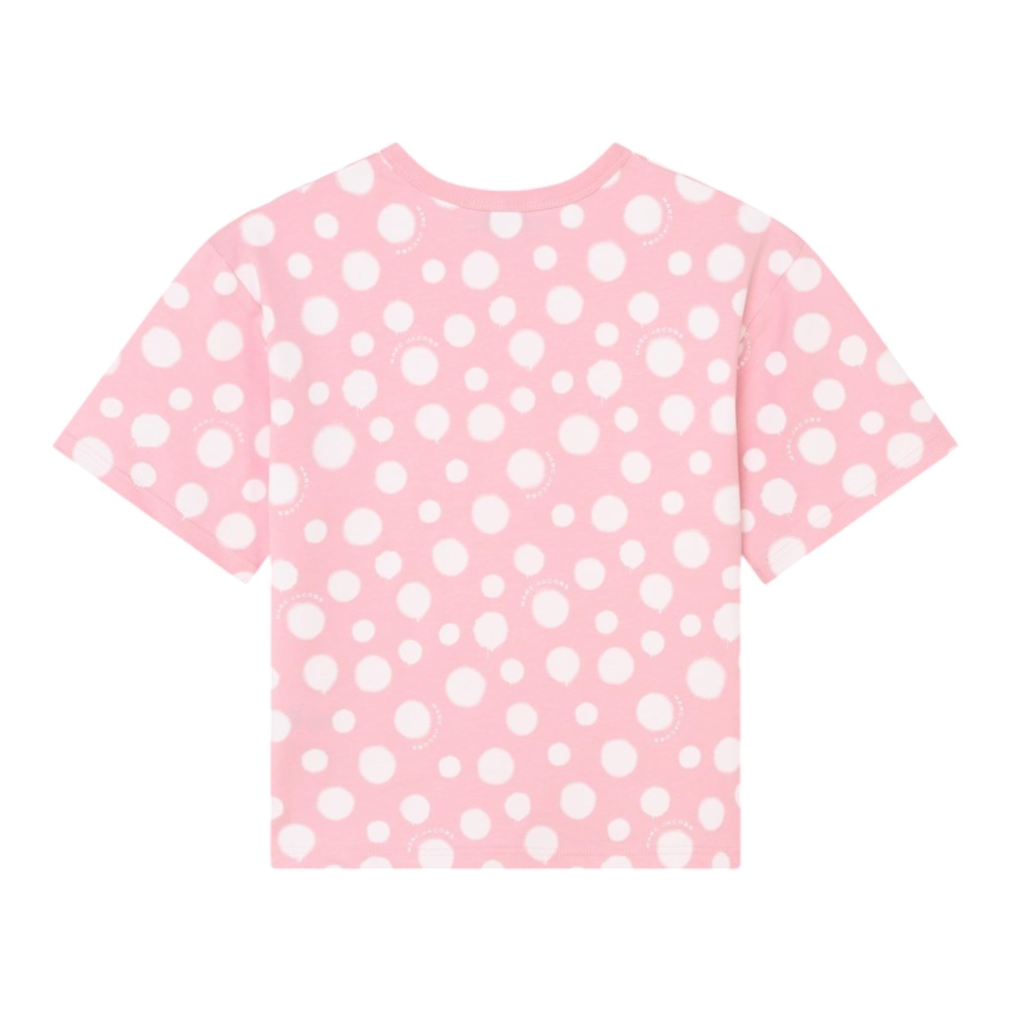 MARC JACOBS t-shirt girocollo tinta unita fantsia pois Rosa per Bambina W60219 ROSA MARC JACOBS