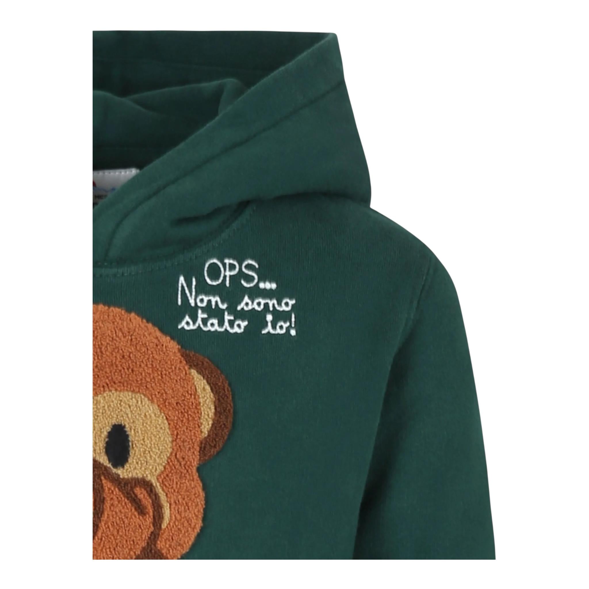 SAINT BARTH felpa tinta unita con cappuccio e stampa Verde per Bambino OLI0001 VERDE SAINT BARTH