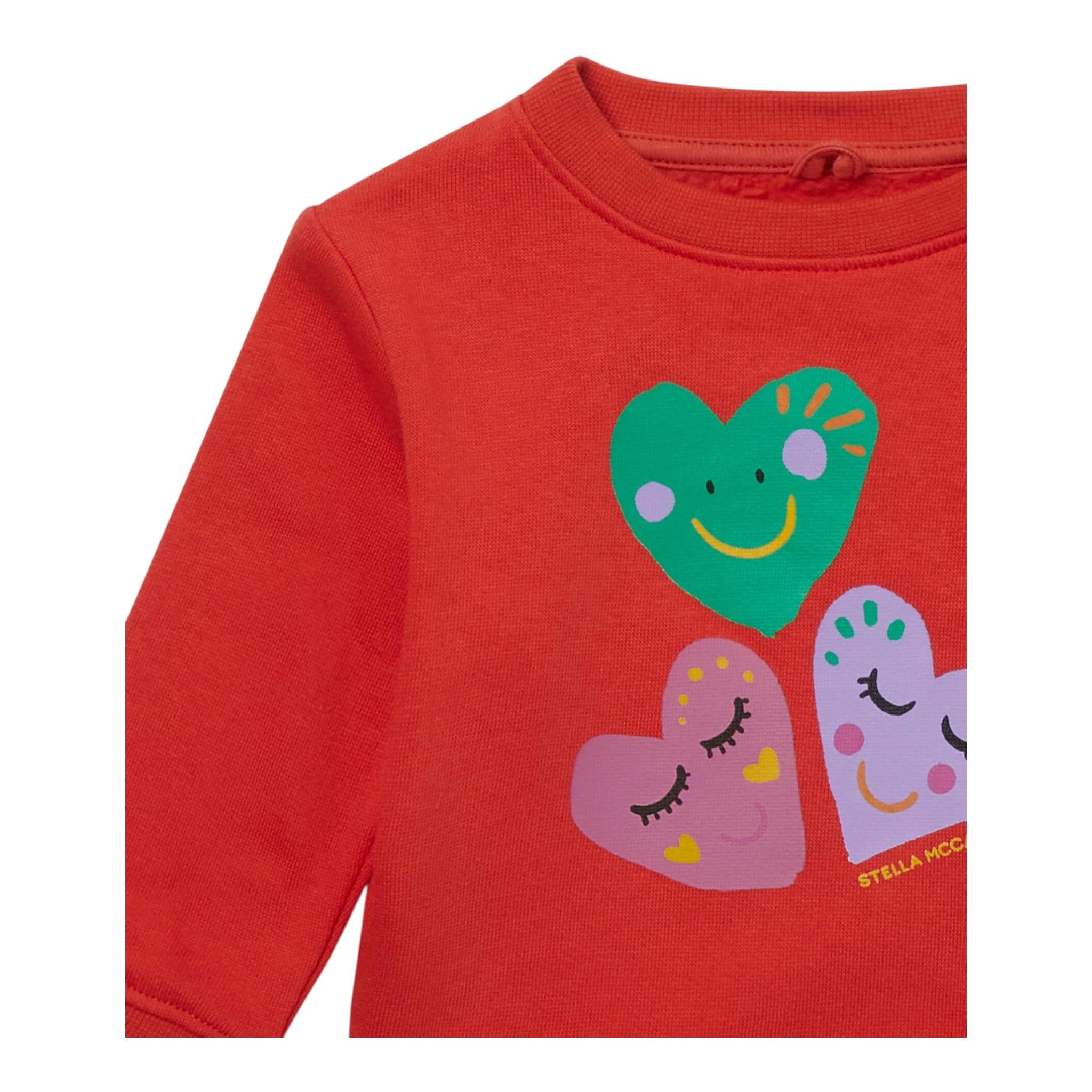 STELLA McCARTNEY felpa chiusa girocollo titna unita con stampe in contrasto Rosso per Neonata TT4050N ROSSO STELLA McCARTNEY