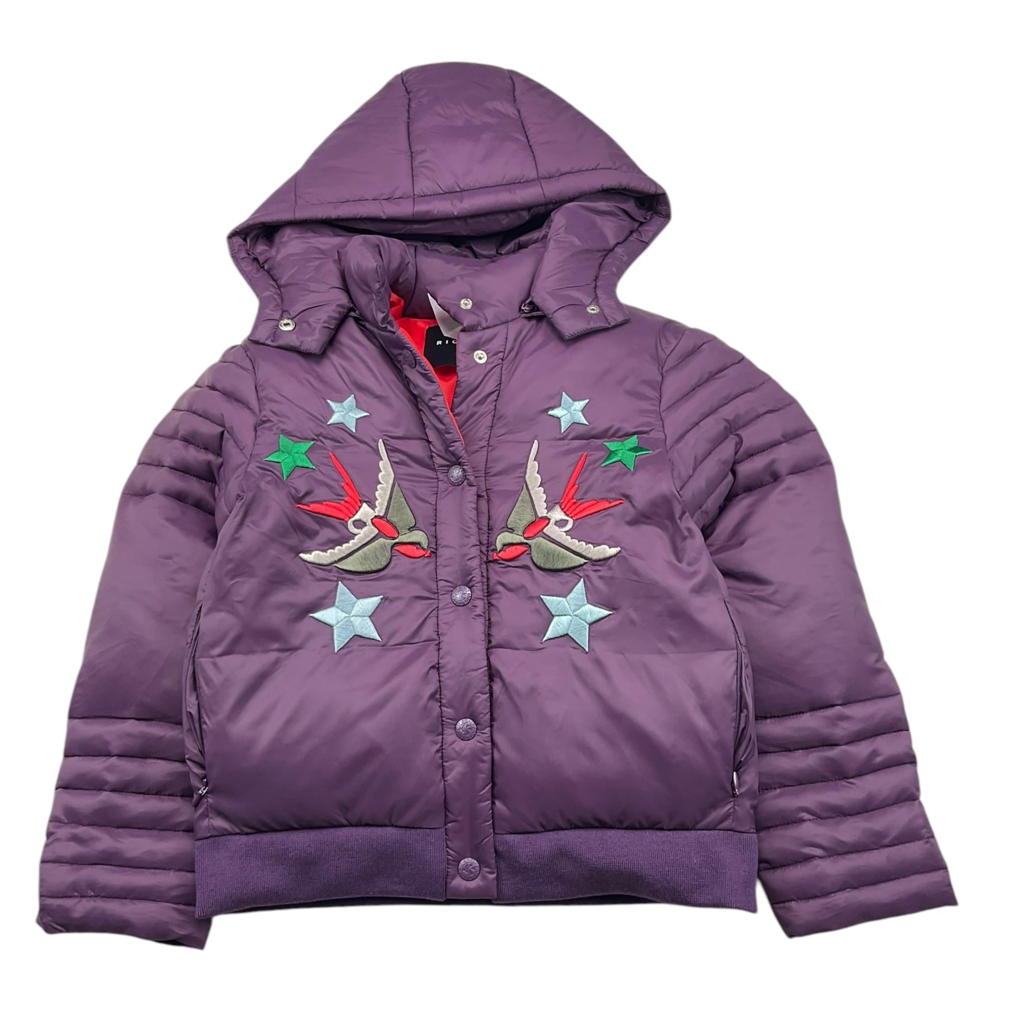 JOHN RICHMOND giubbino tinta unita con cappuccio e ricami Viola per Bambina RGA25109PI VIOLA JOHN RICHMOND