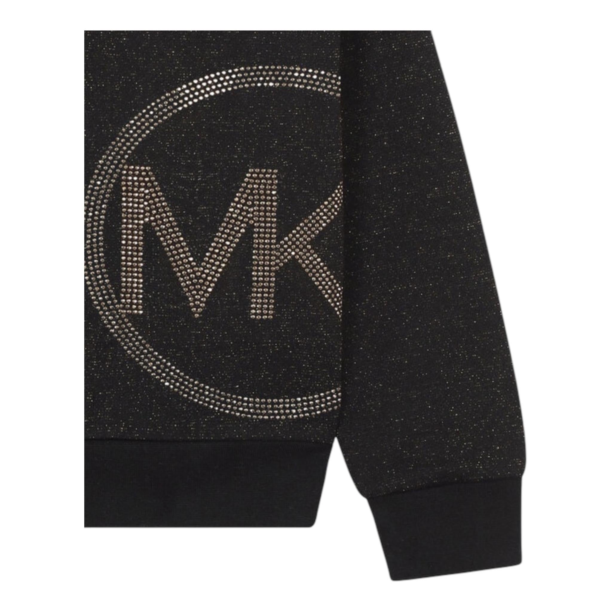 MICHAEL KORS felpa con cappuccio tinta unita glitter Nero per Neonata R30154N NERO MICHAEL KORS