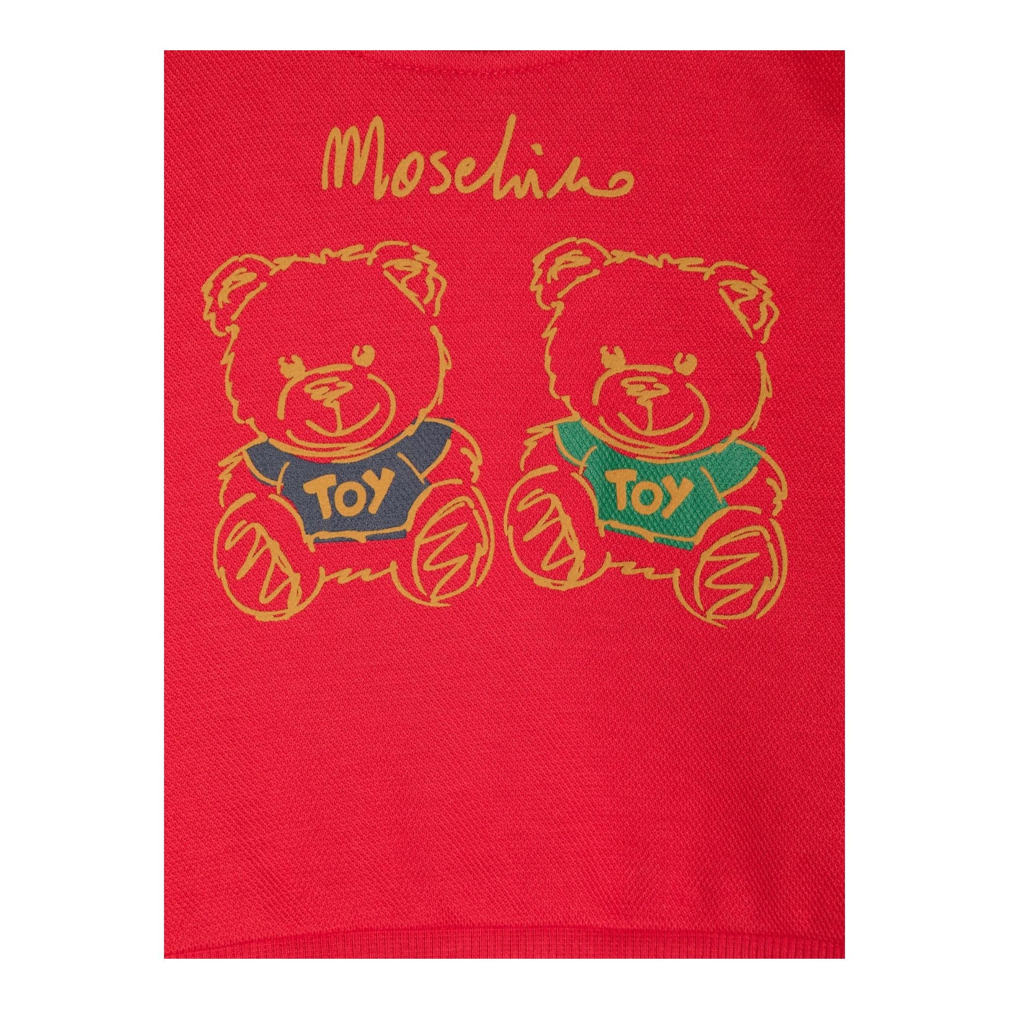 MOSCHINO felpa chiusa girocollo con stampe orsi Rosso per Neonato MUF05K ROSSO MOSCHINO