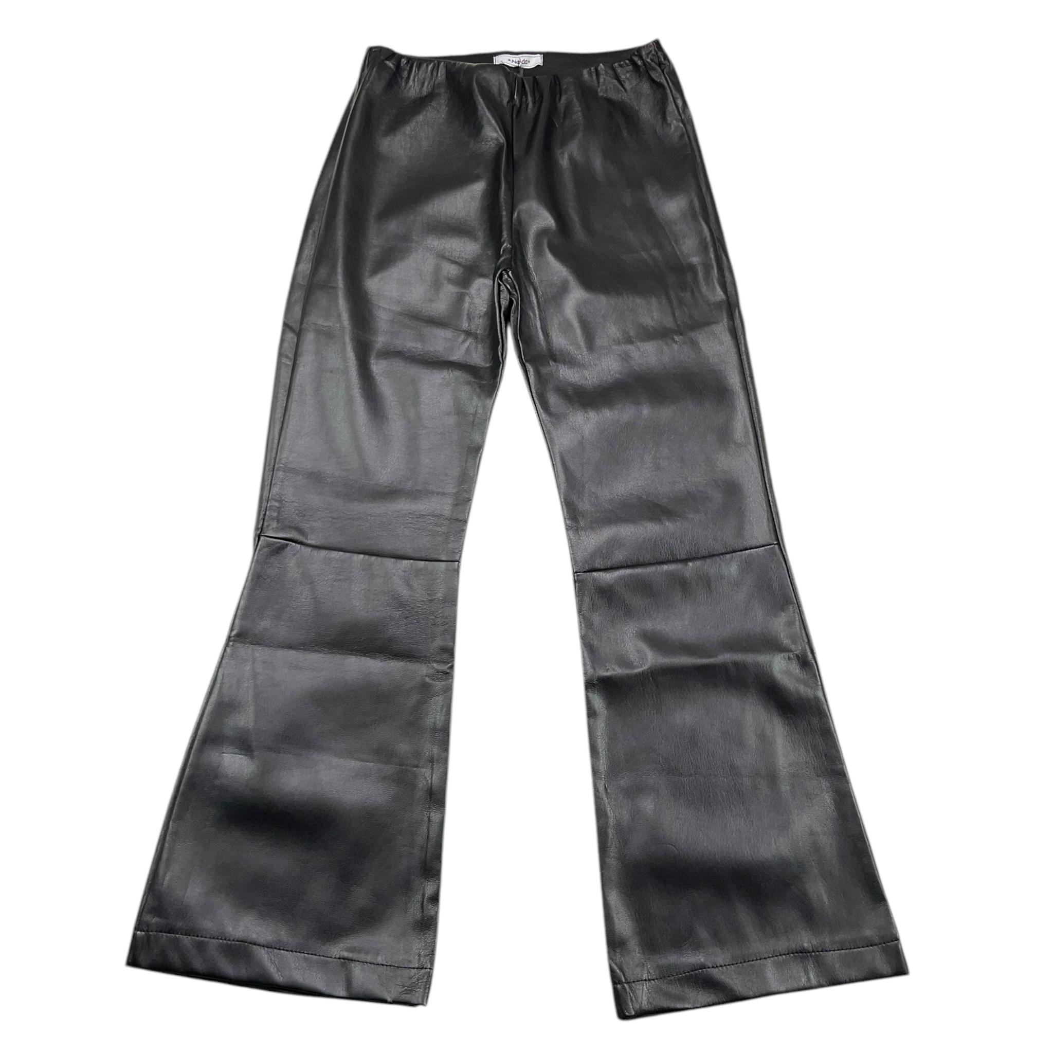 NAIDA pantalone in ecopelle tinta unita modello zampa Nero per Bambina NAPA235 NERO NAIDA