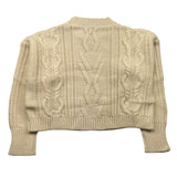 DONDUP maglia girocollo tinta unita con stampa Panna per Bambina DFMA019JX PANNA DONDUP