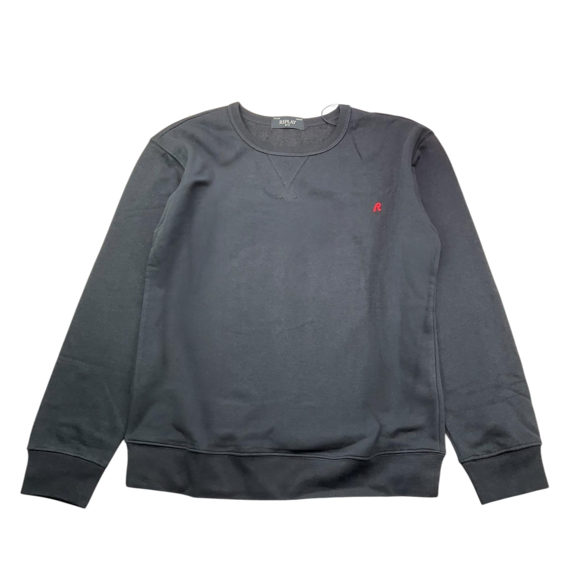 REPLAY felpa girocollo tinta unita con stampa Nero per Bambino SB2071 NERO REPLAY