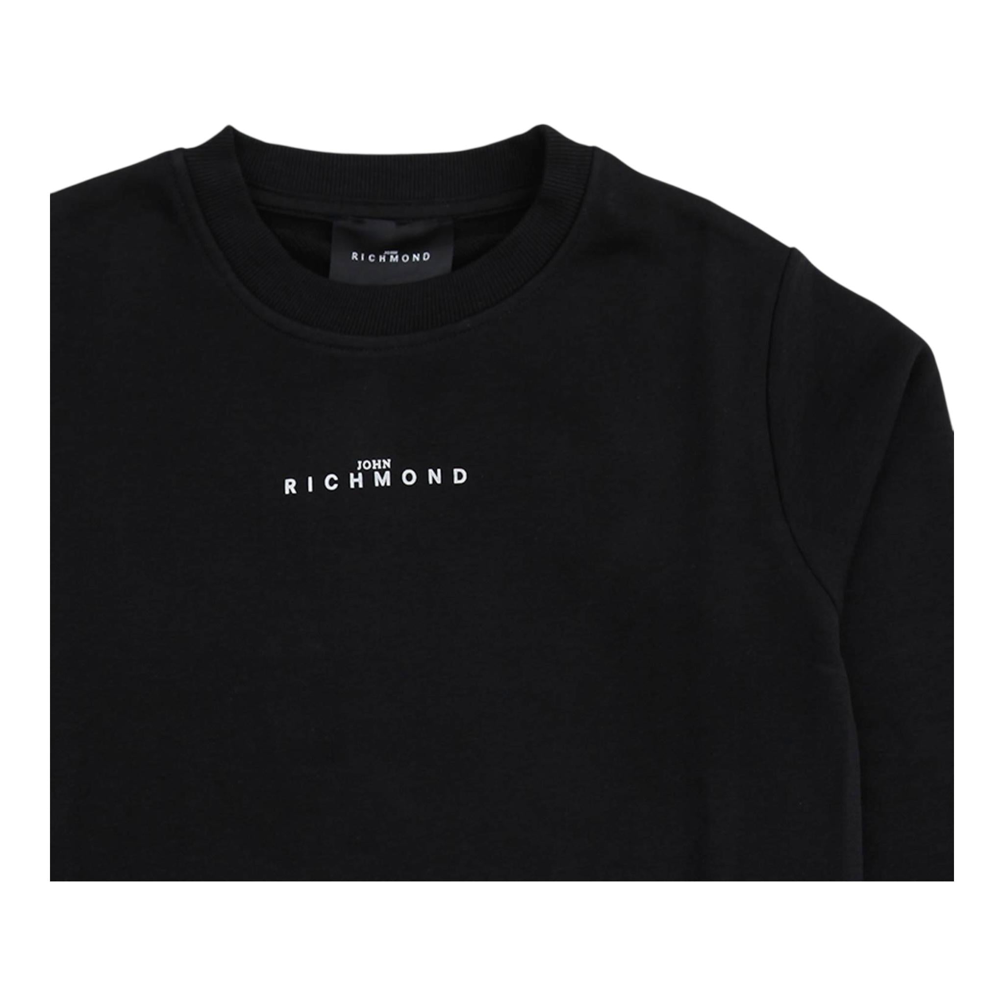 JOHN RICHMOND felpa girocollo tinta unita con stampa Nero per Bambino RBA24110FEXX NERO JOHN RICHMOND