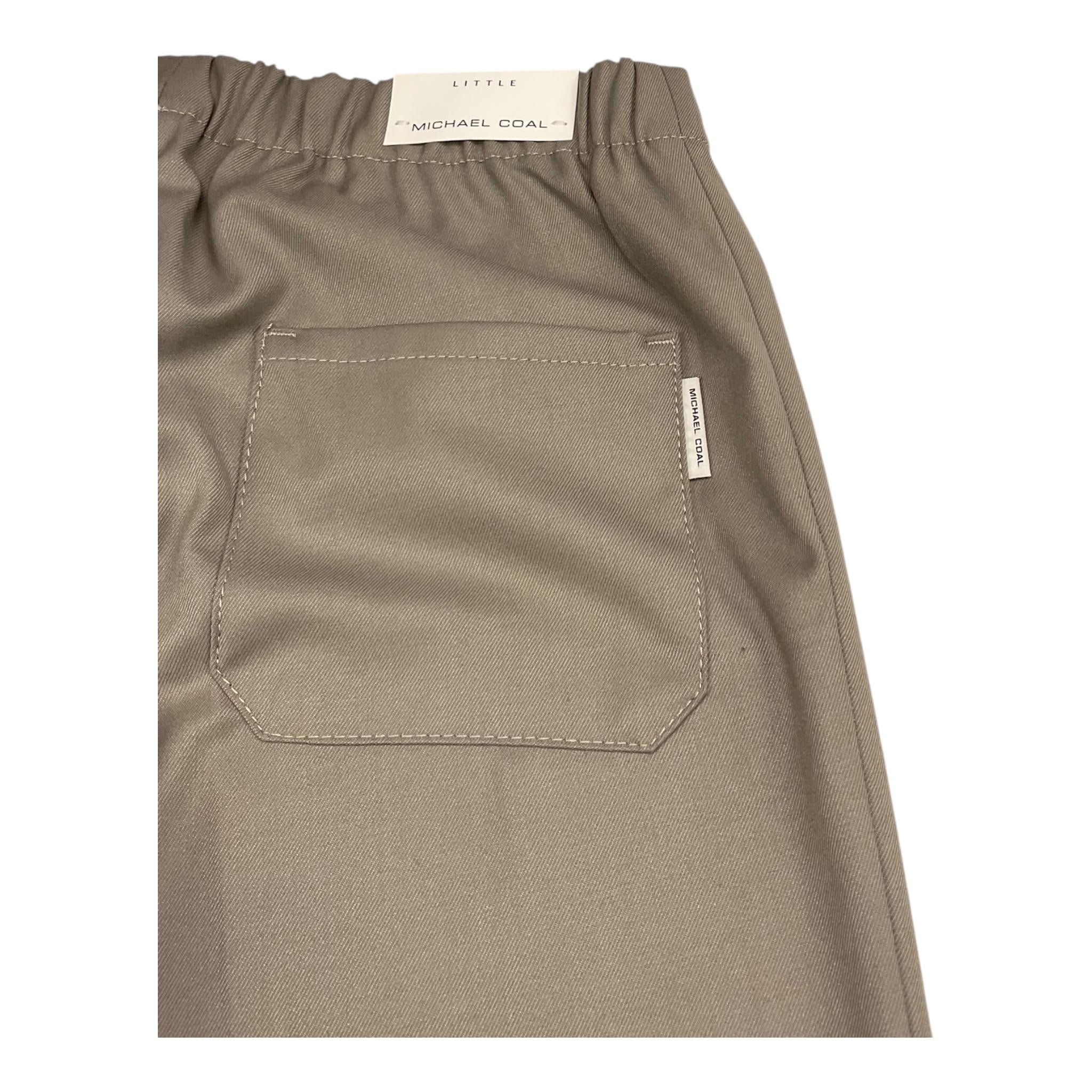 MICHAEL COAL pantalone tinta unita con elastico in vita Sabbia per Bambino YOUTOM7157F24 SABBIA MICHAEL COAL