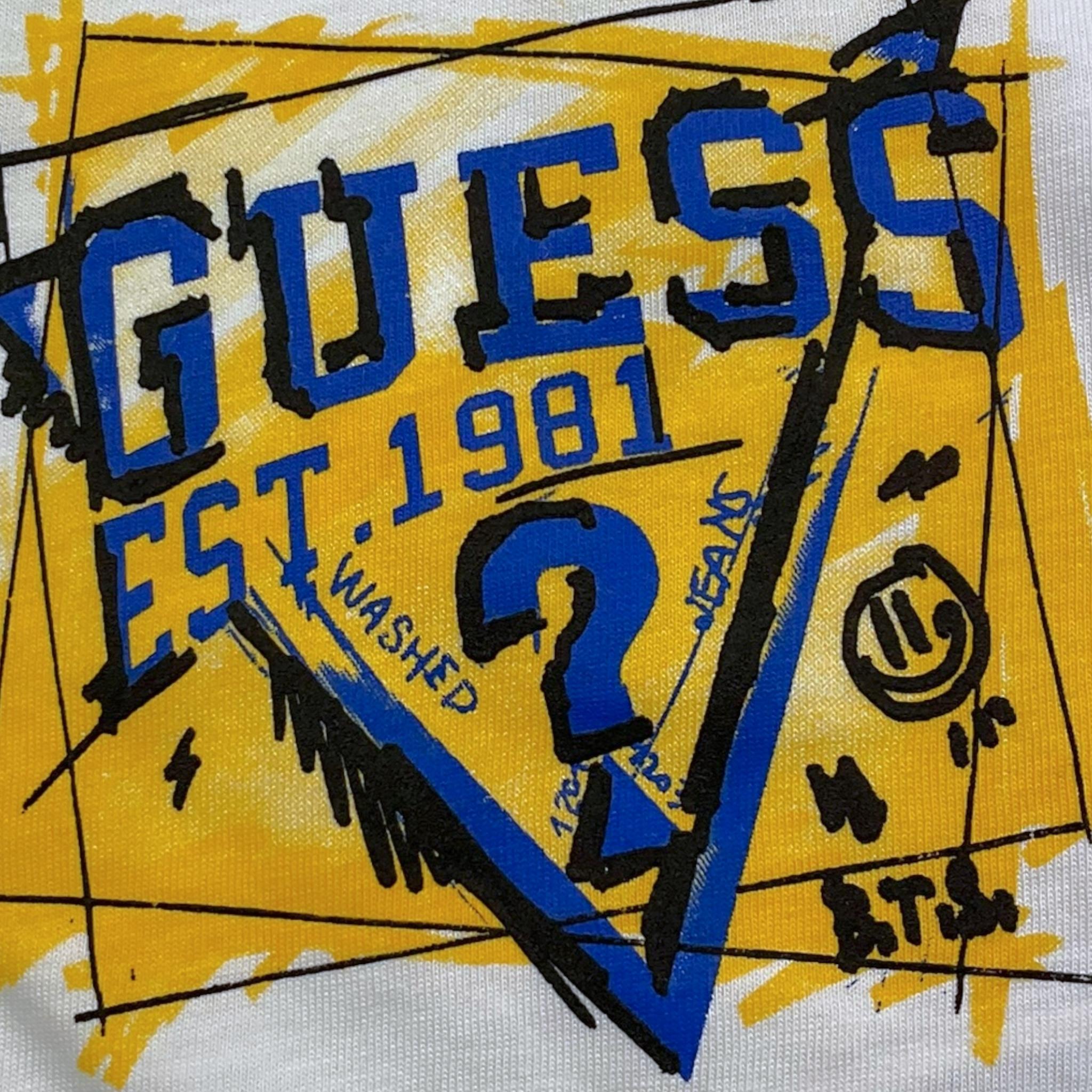 GUESS shirt girocollo tinta unita con stampa Bianco per Neonato N4YI01K8HM4XX BIANCO GUESS