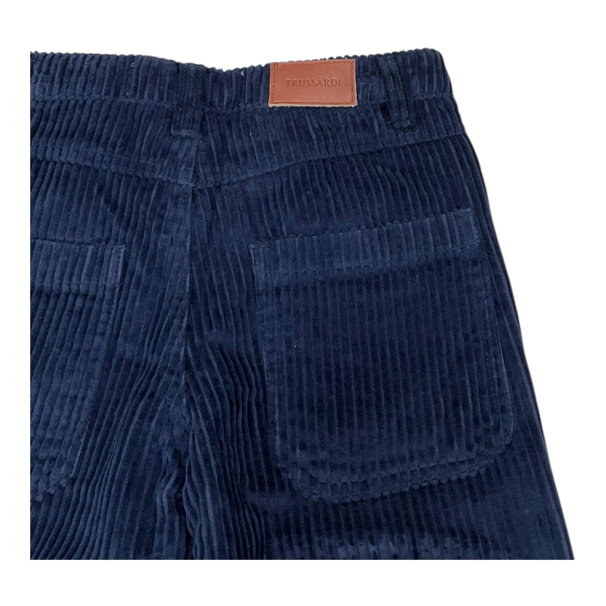 TRUSSARDI pantalone tinta unita in velluto Blu per Bambino TBA25153 BLU TRUSSARDI
