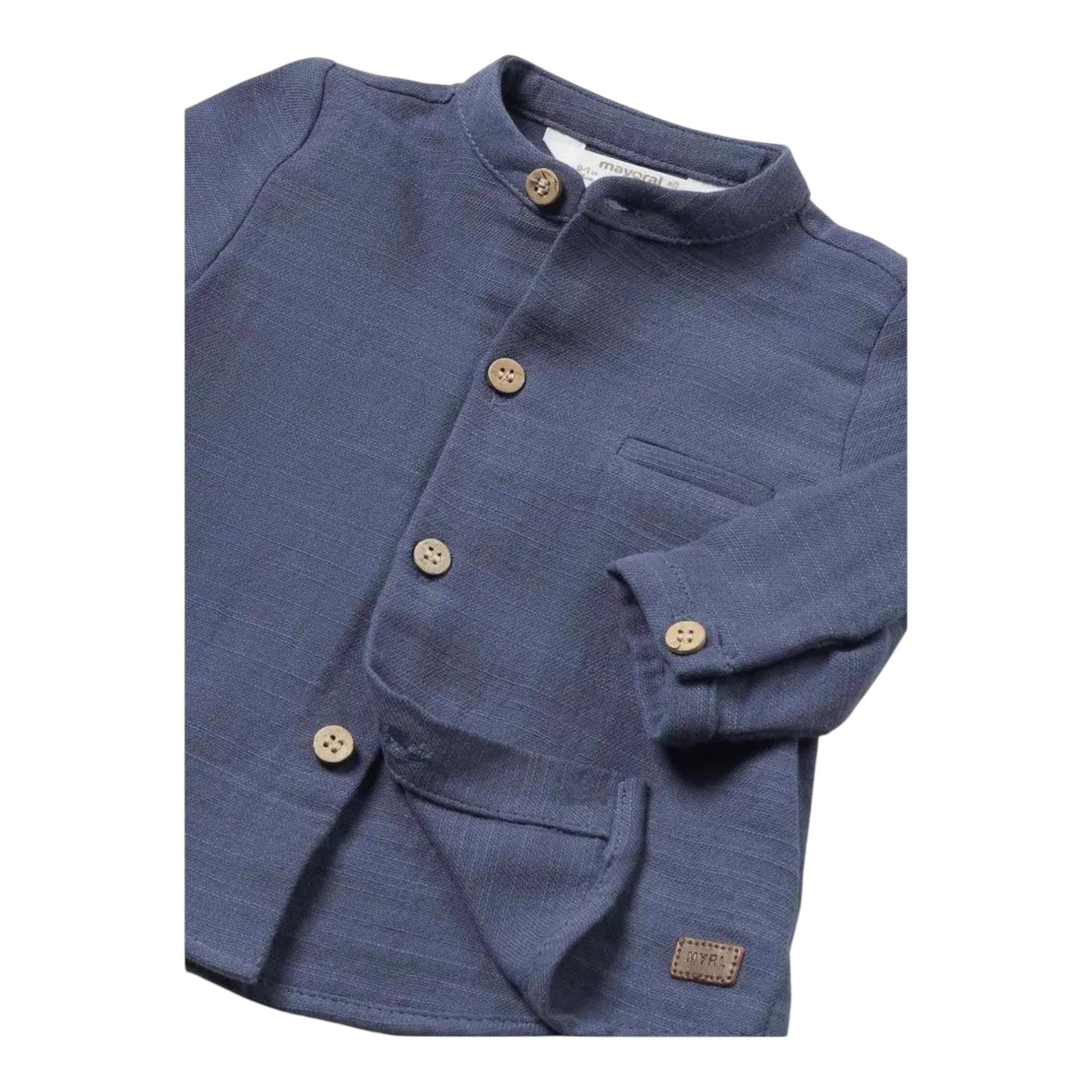 MAYORAL camicia manica lunga tinta unita collo coreano Blu per Neonato 2181 BLU MAYORAL