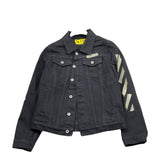 OFF-WHITE giubbino in denim tinta unita con stampa Nero per Bambino OBYE001F23 NERO OFF-WHITE