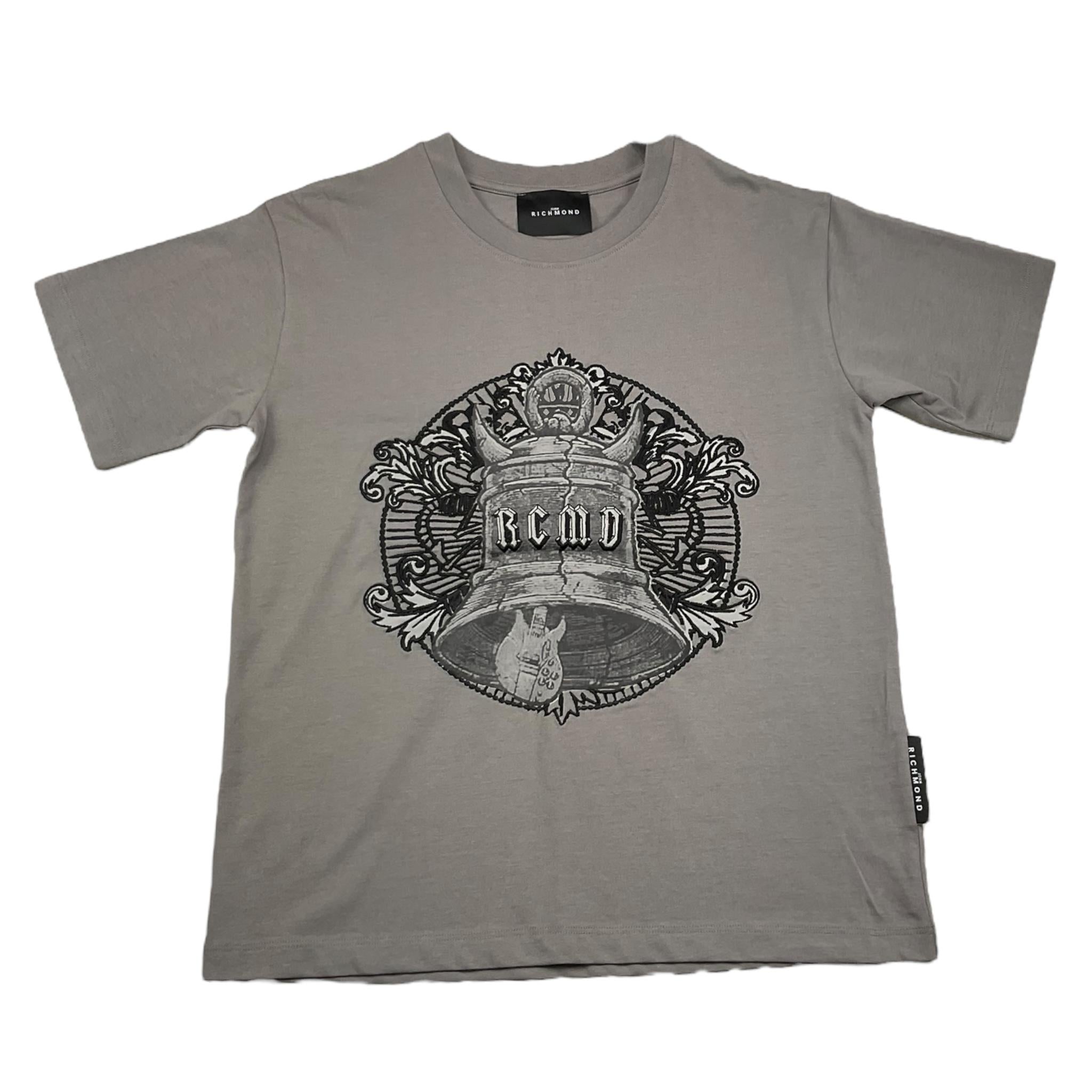 JOHN RICHMOND t-shirt girocollo tinta unita con stampa in contrasto Grigio per Bambino RBA25104TS GRIGIO JOHN RICHMOND