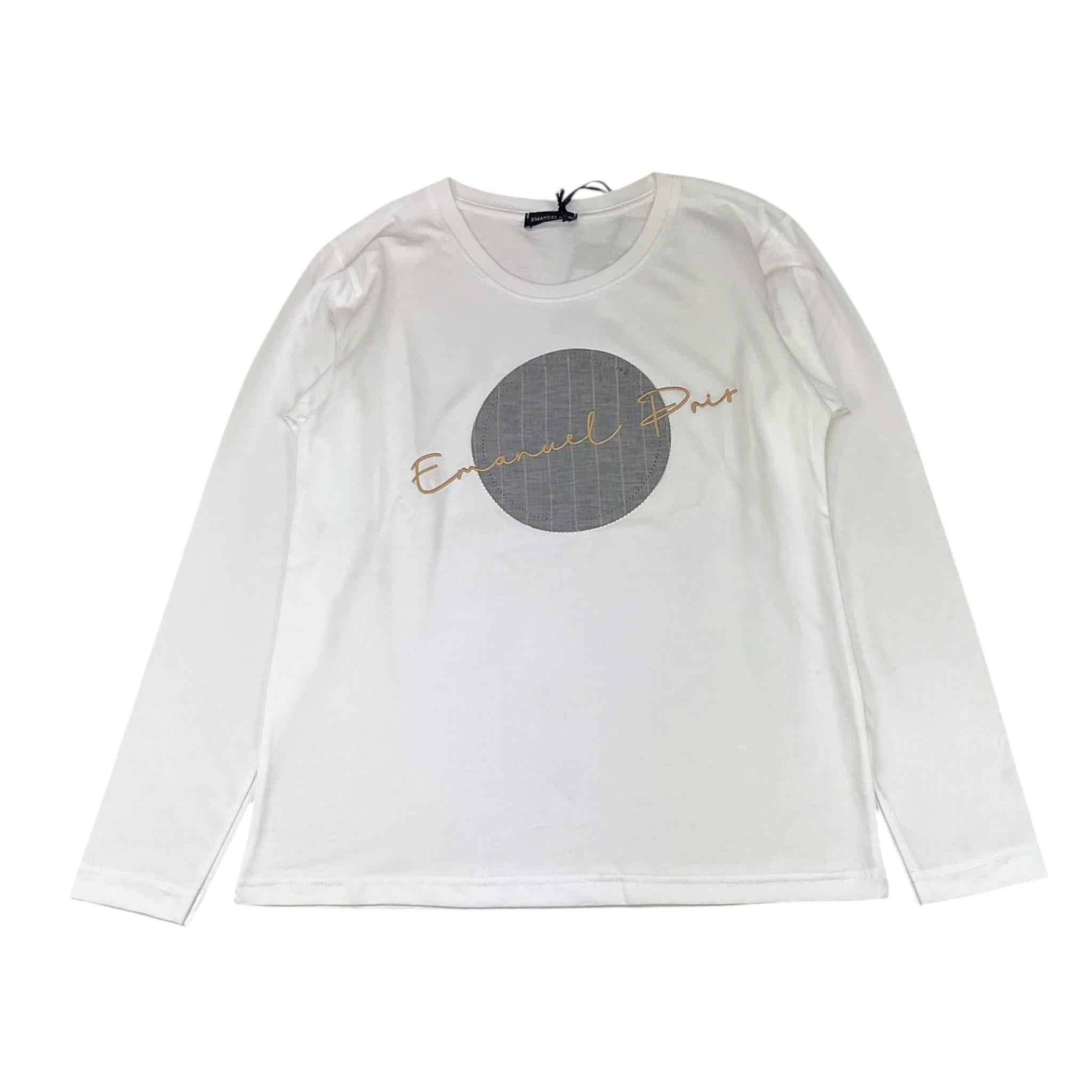 EMANUEL PRIS shirt girocollo tinta unita con stampa Bianco per Bambino ETS3130R BIANCO EMANUEL PRIS