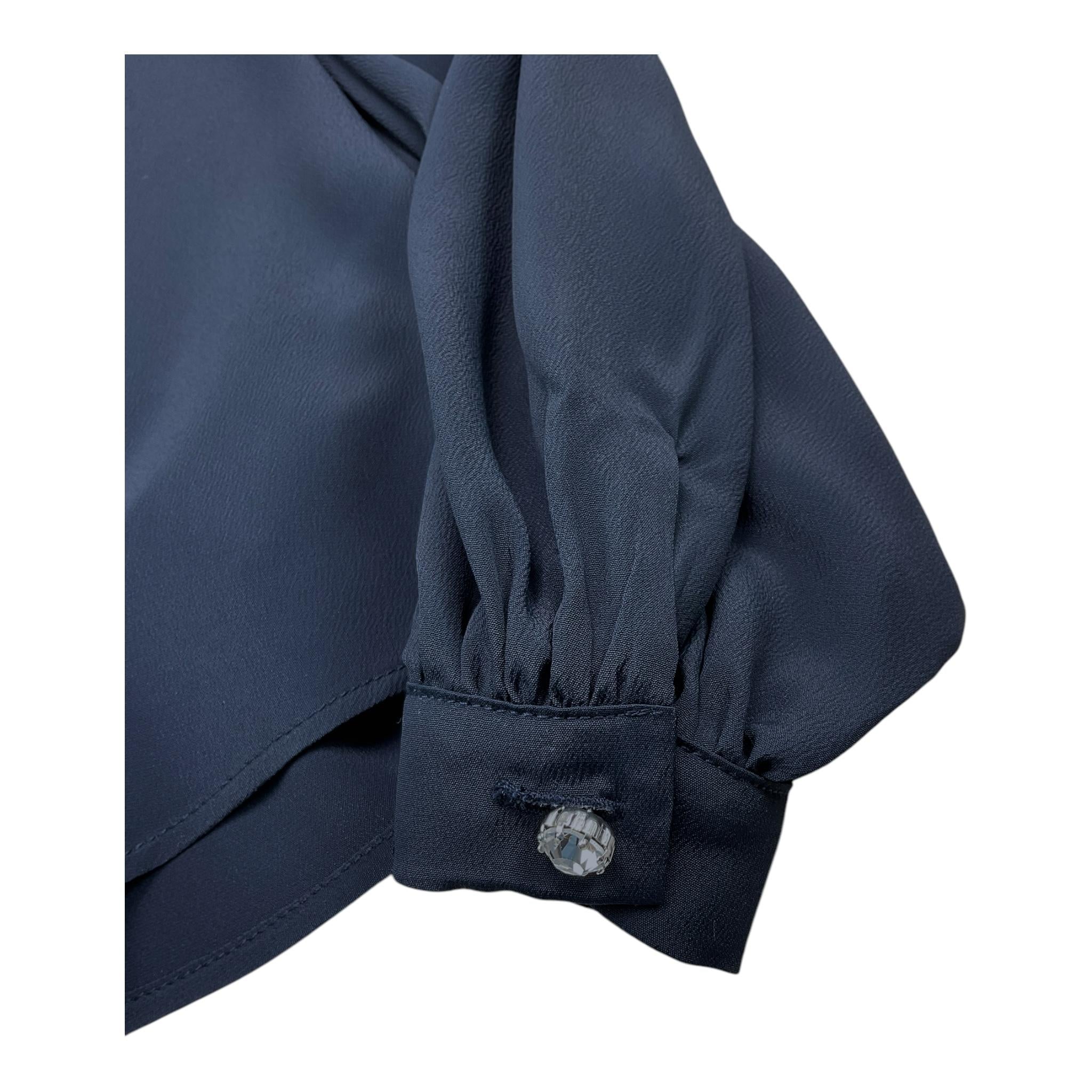 SIMONETTA camicia manica lunga tinta unita Blu per Bambina SV5A40 BLU SIMONETTA