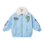 STELLA McCARTNEY giubbino tinta unita cn ricami e colletto in contrasto Azurro per Bambina TV2807 AZZURRO STELLA McCARTNEY