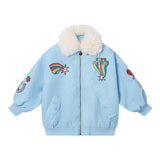 STELLA McCARTNEY giubbino tinta unita cn ricami e colletto in contrasto Azurro per Bambina TV2807 AZZURRO STELLA McCARTNEY
