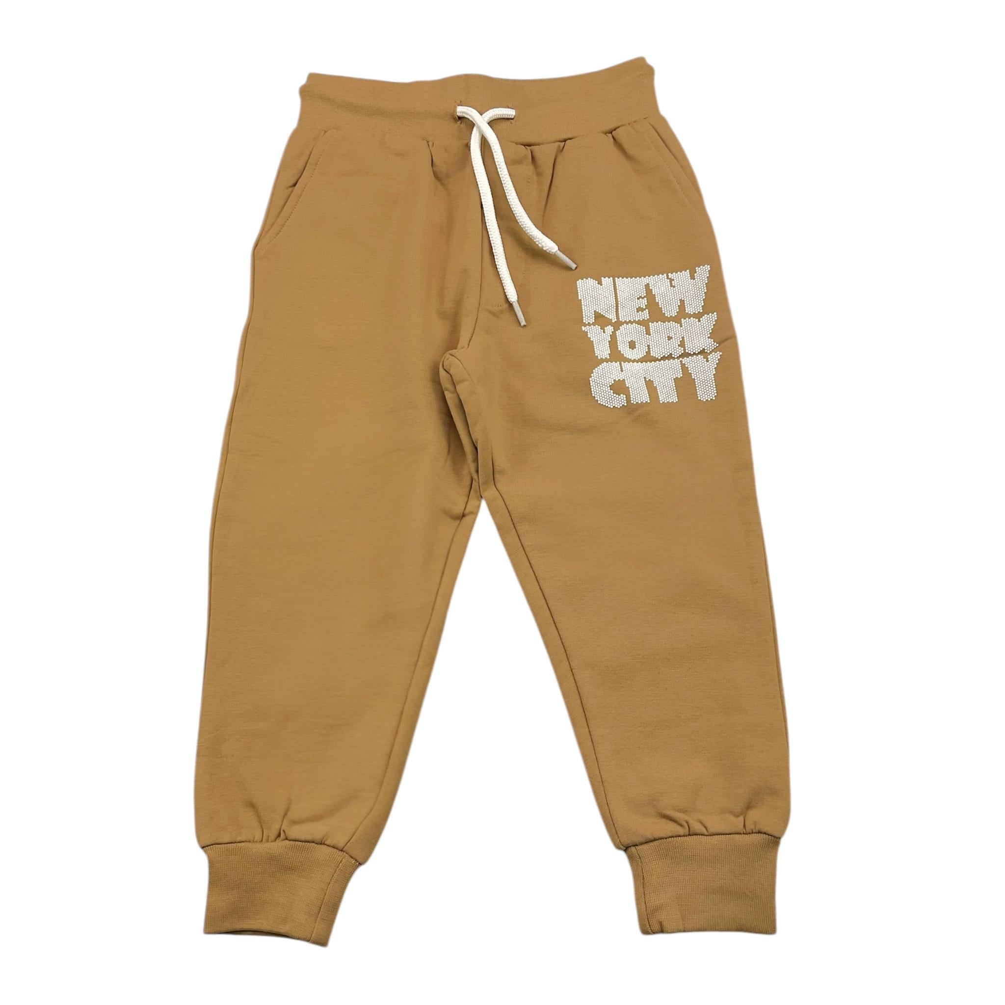 NEVER TOO pantalone tinta unita con elastico in vita Beige per Bambino NT2217B BEIGE NEVER TOO